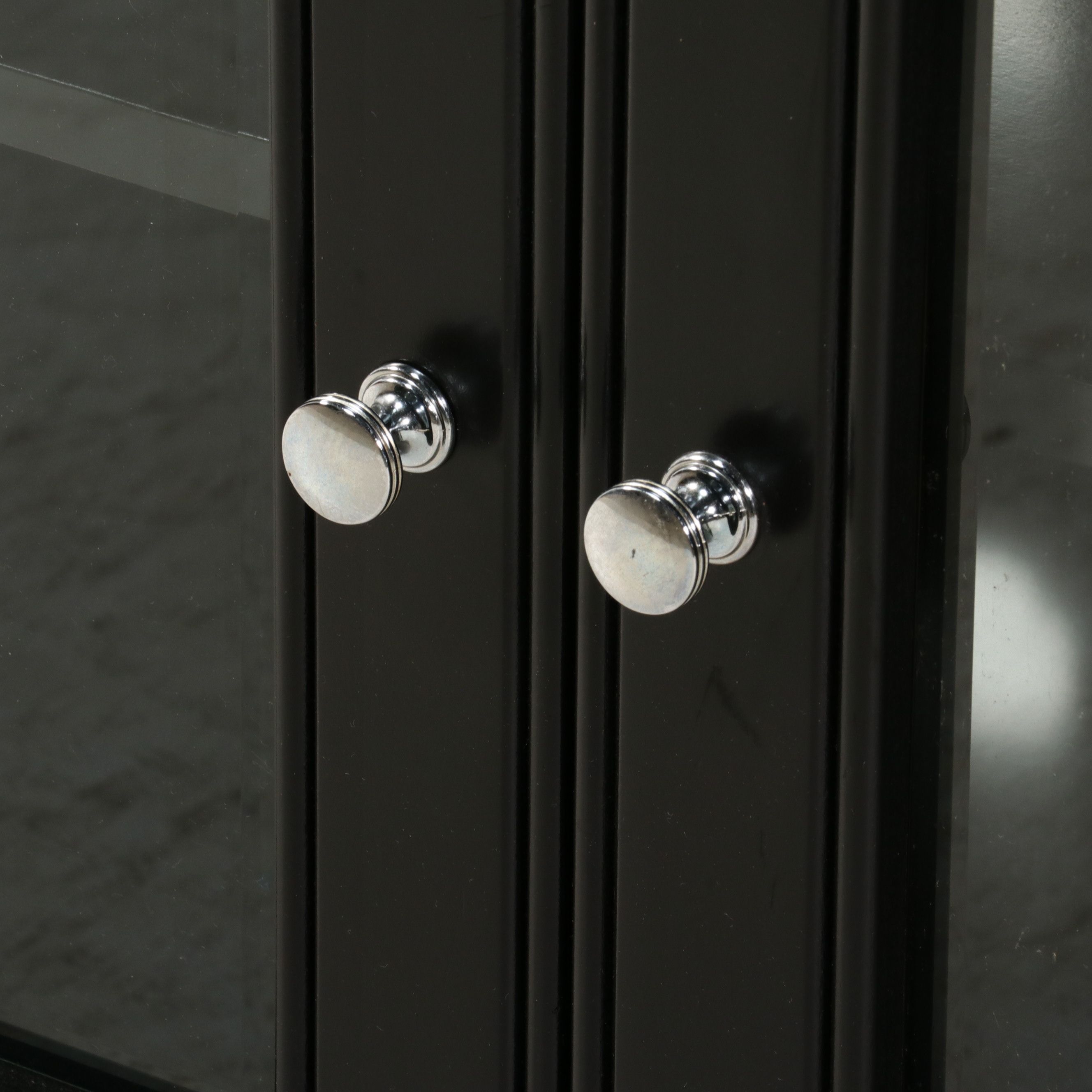 Contemporary Black Painted Media Console