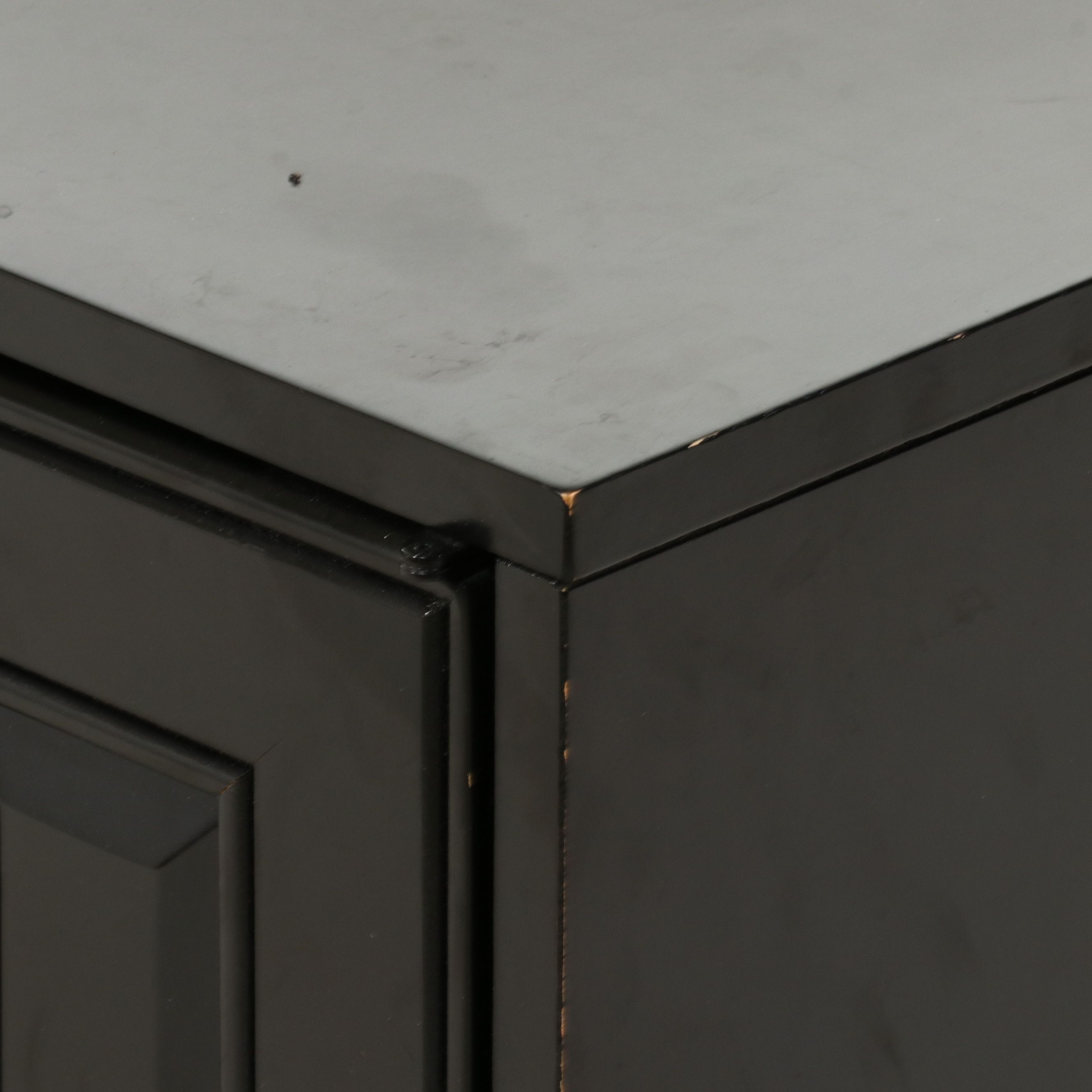 Contemporary Black Painted Media Console