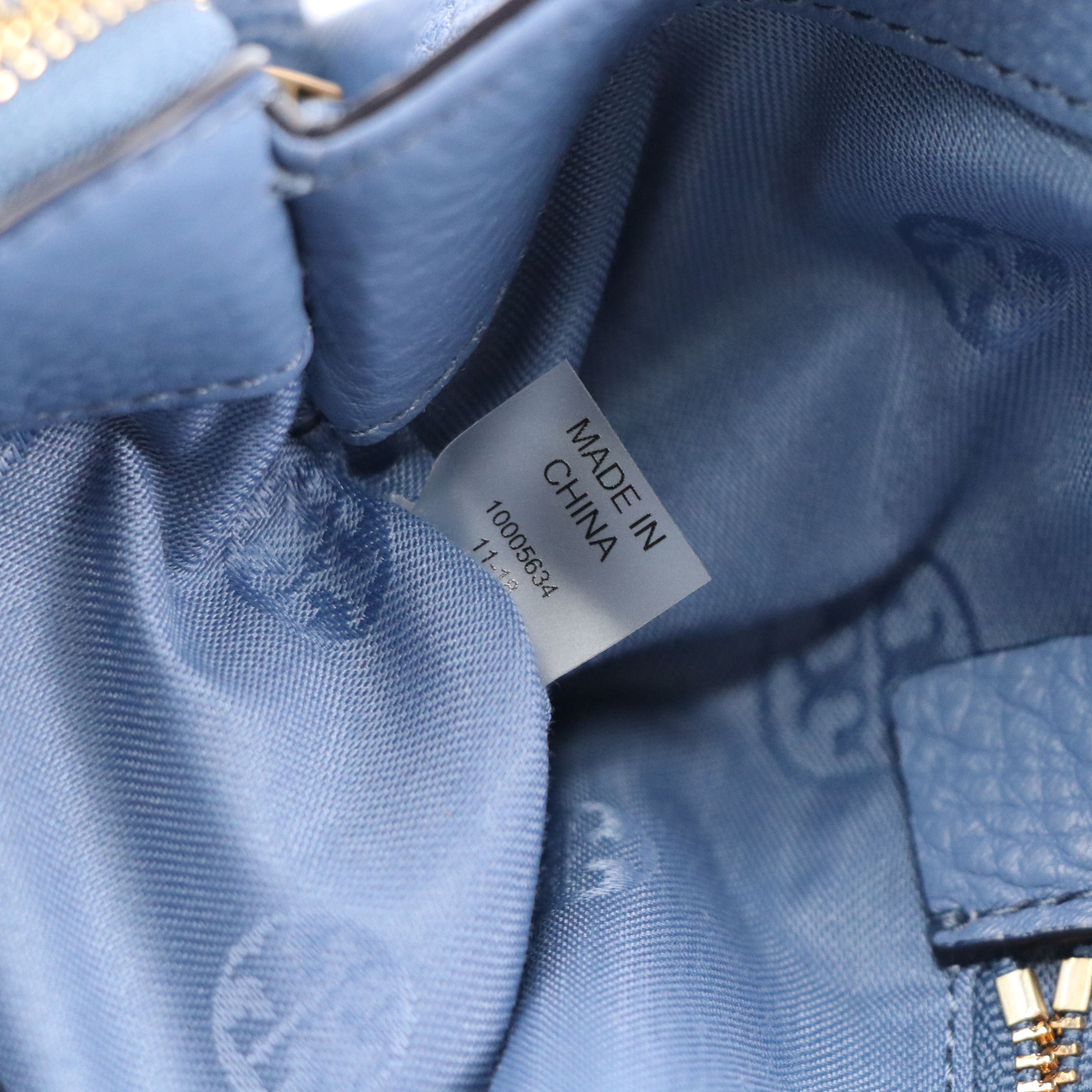 Tory Burch Small Harper Tote Bag in Blue Grained Leather