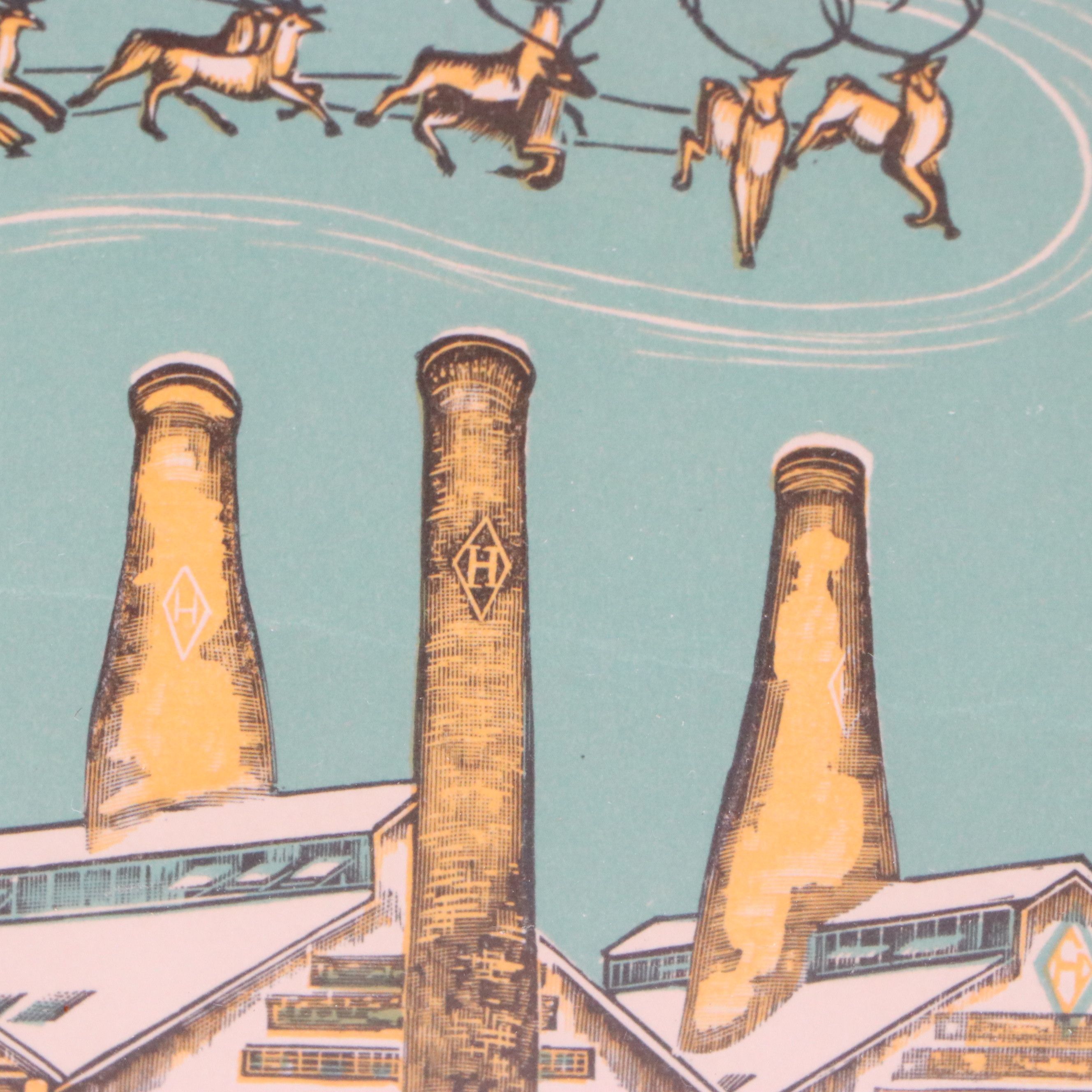 Christmas Card Lithograph "Merry Christmas / A.H. Heisey & Co."