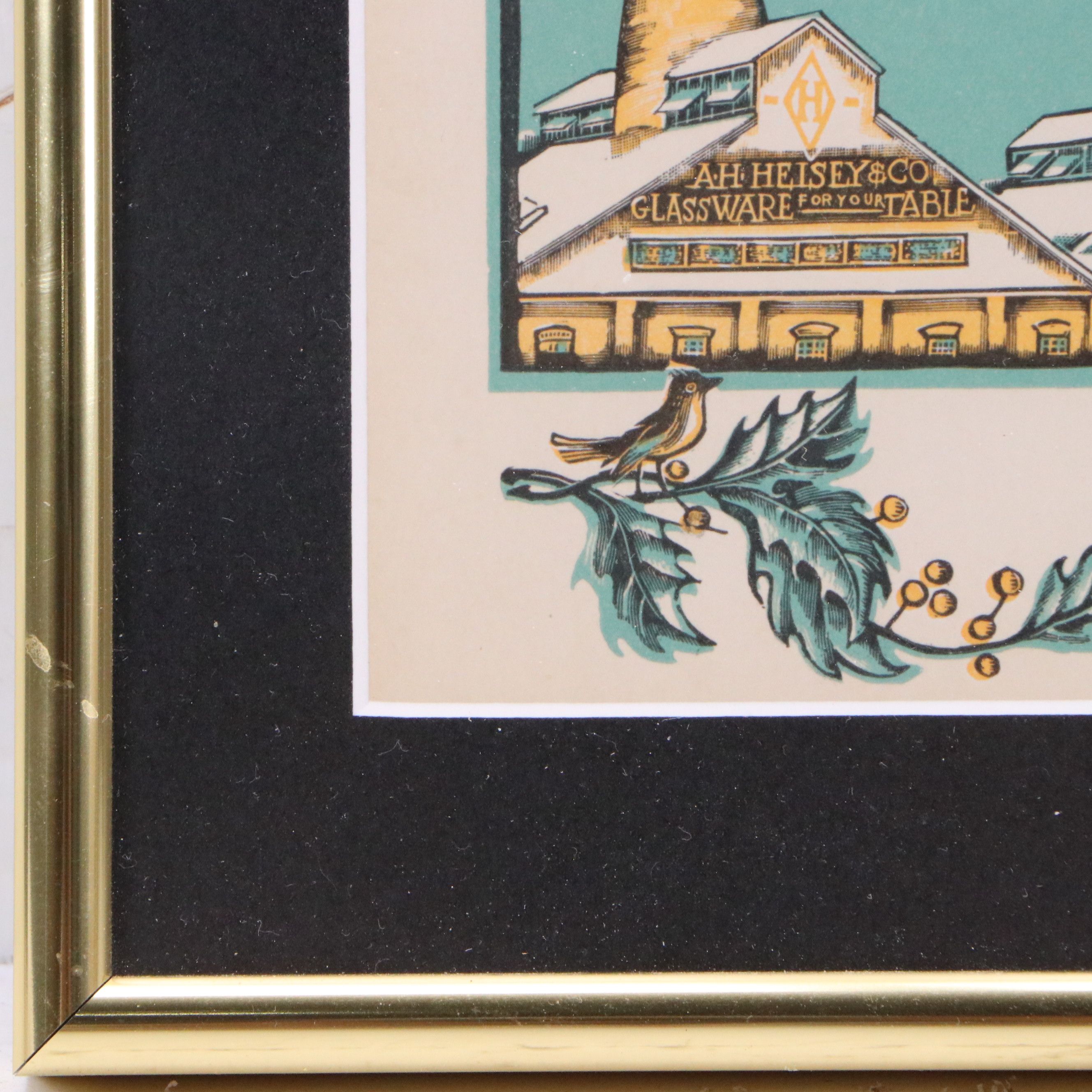 Christmas Card Lithograph "Merry Christmas / A.H. Heisey & Co."