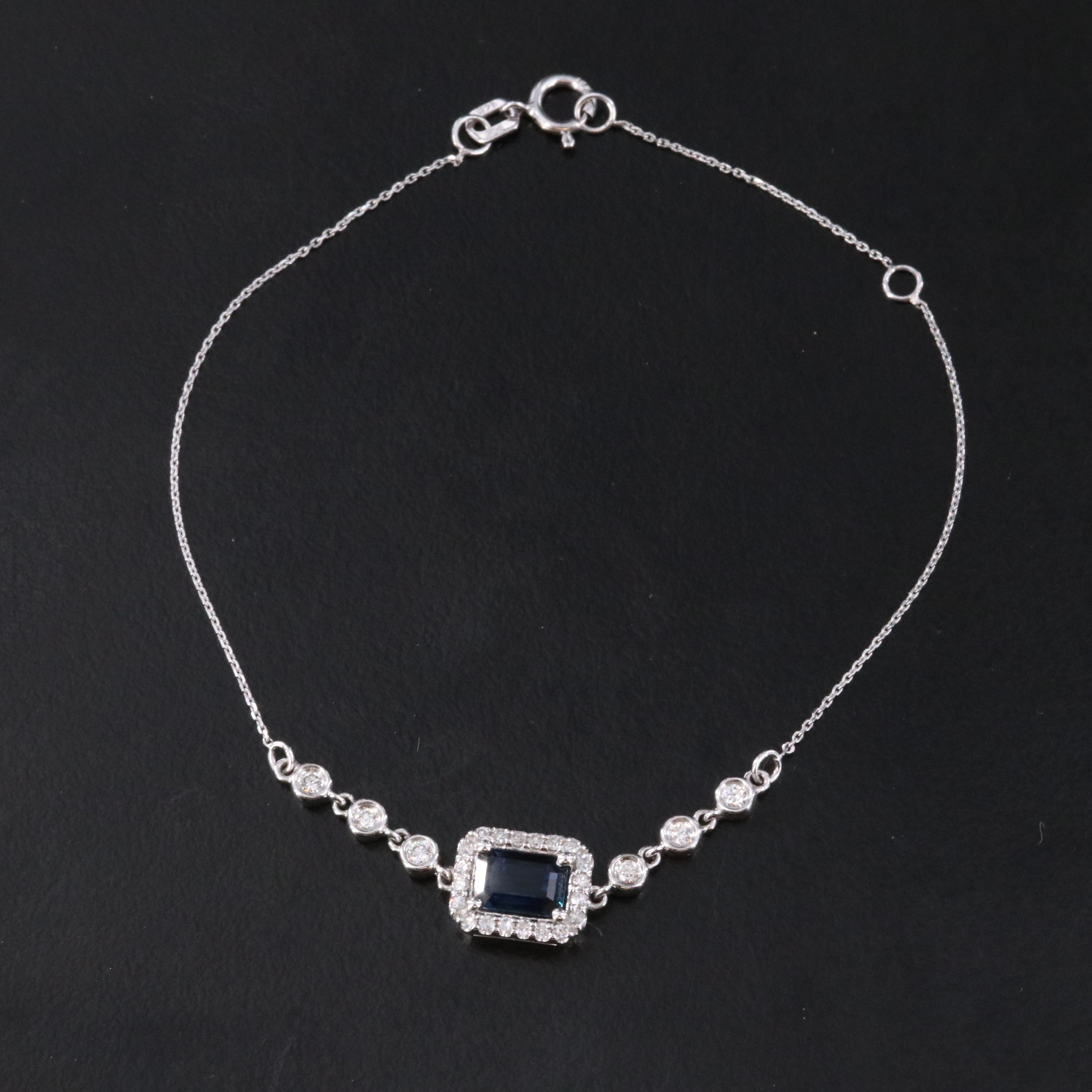 14K Sapphire and Diamond Bracelet