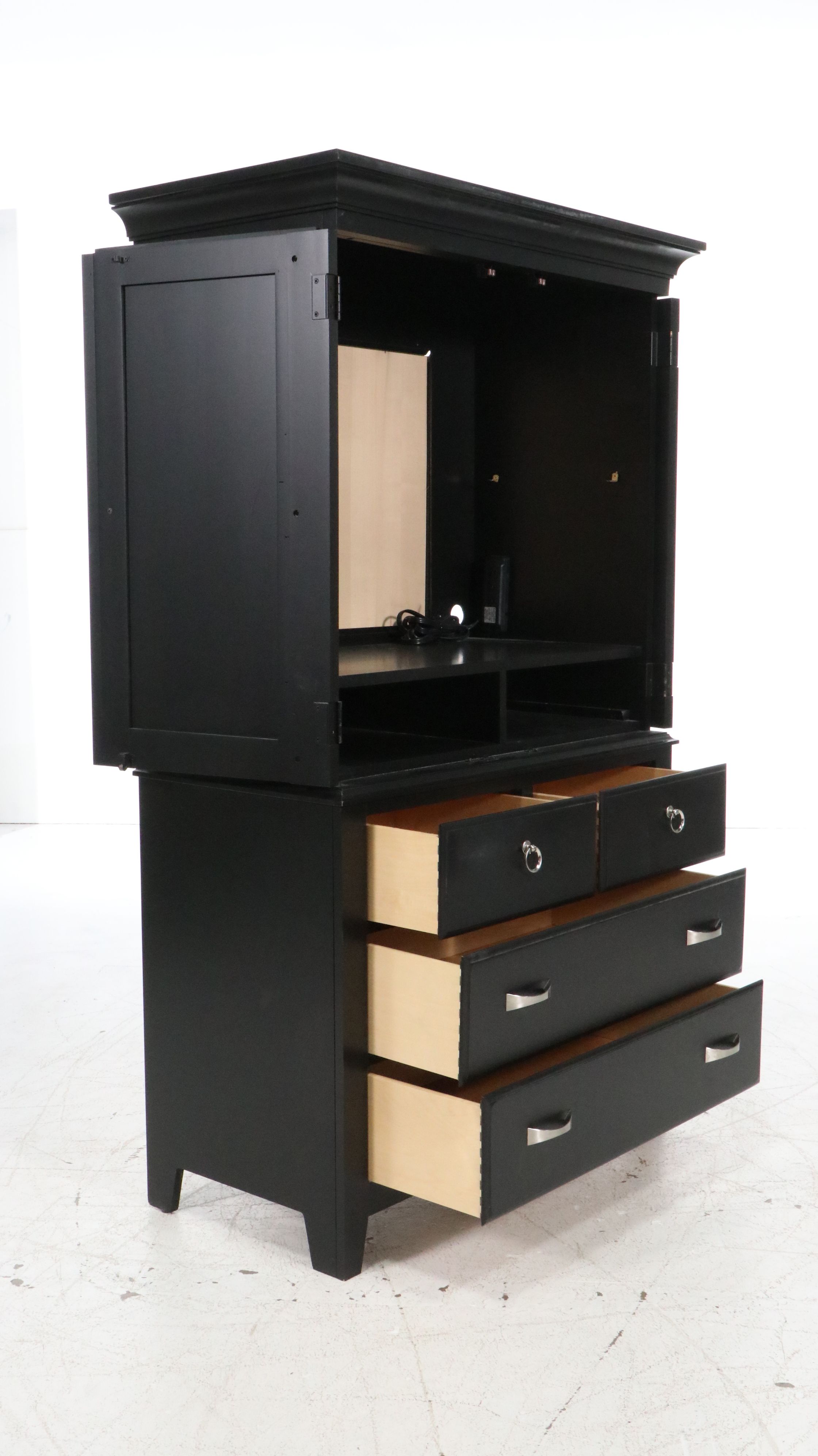 Kincaid Furniture Black Mission-Style Bedroom Set with Ameriwood Nightstand