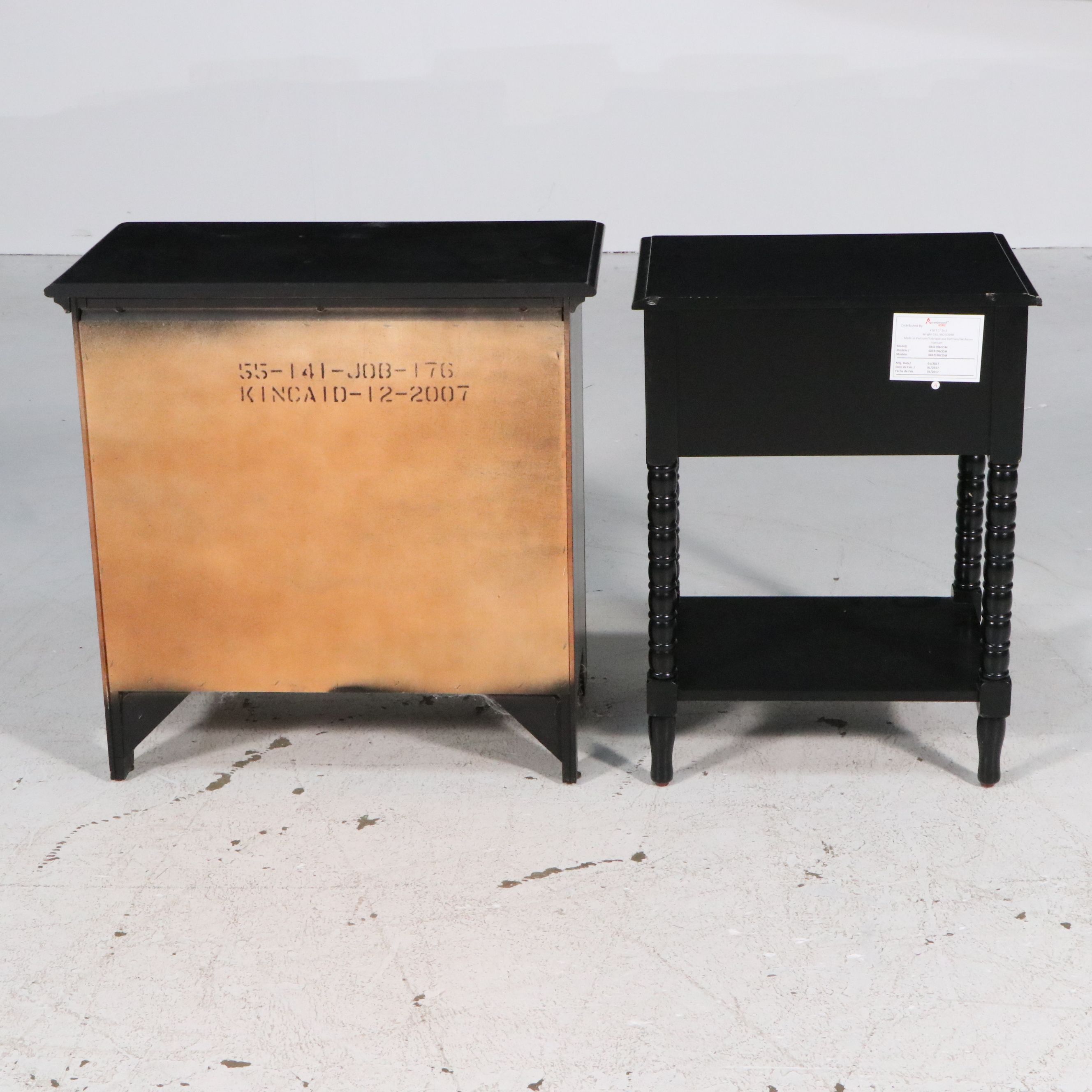 Kincaid Furniture Black Mission-Style Bedroom Set with Ameriwood Nightstand