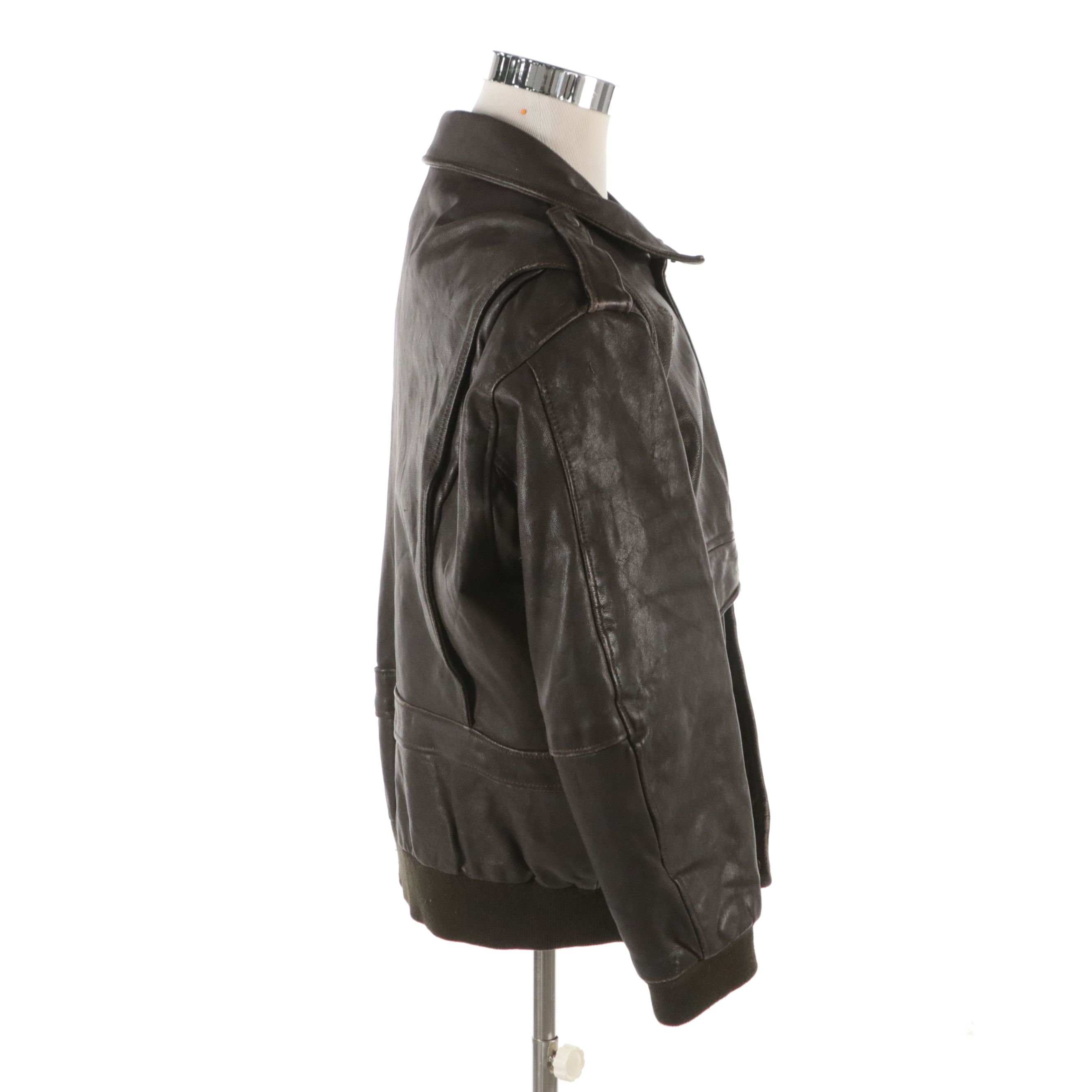 Men's Bomber Style Leather Jacket