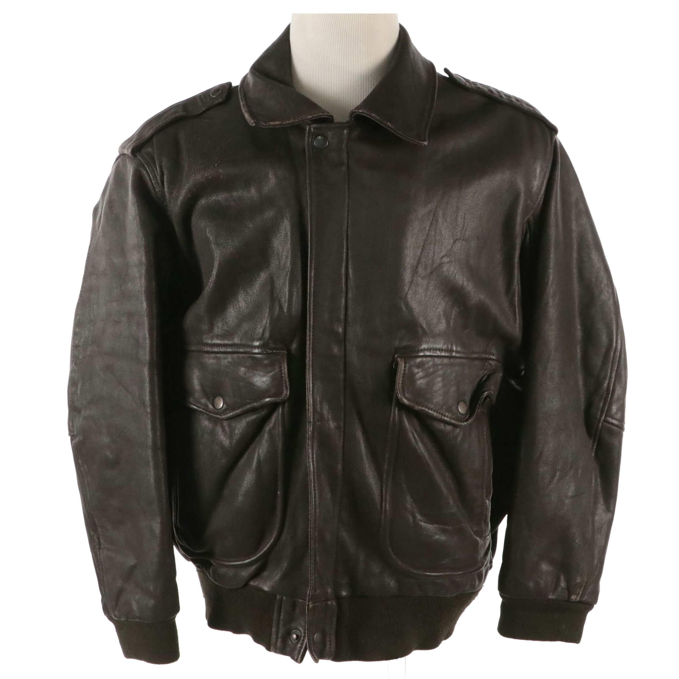 Men's Bomber Style Leather Jacket