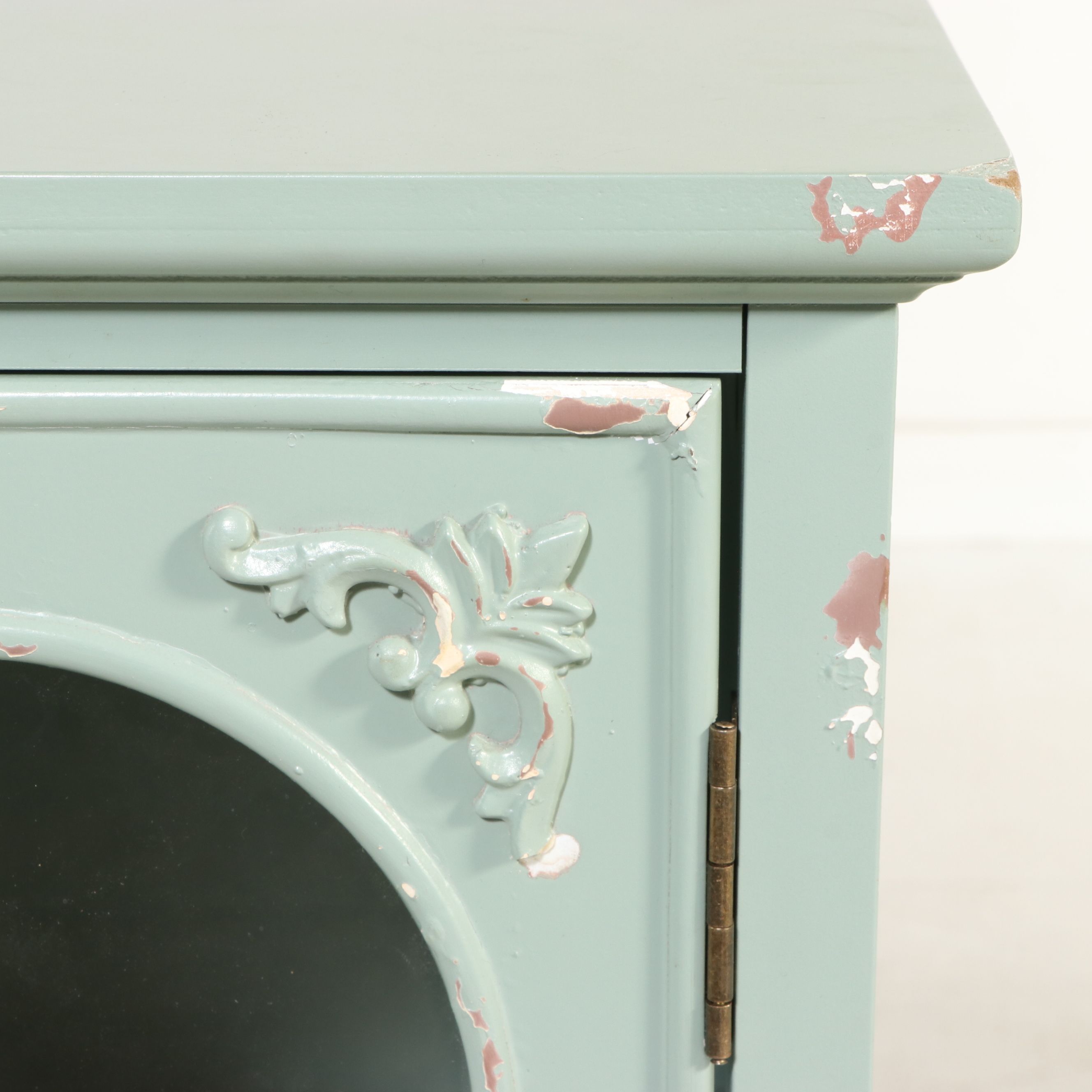 French Provincial Style Painted Display Cabinet