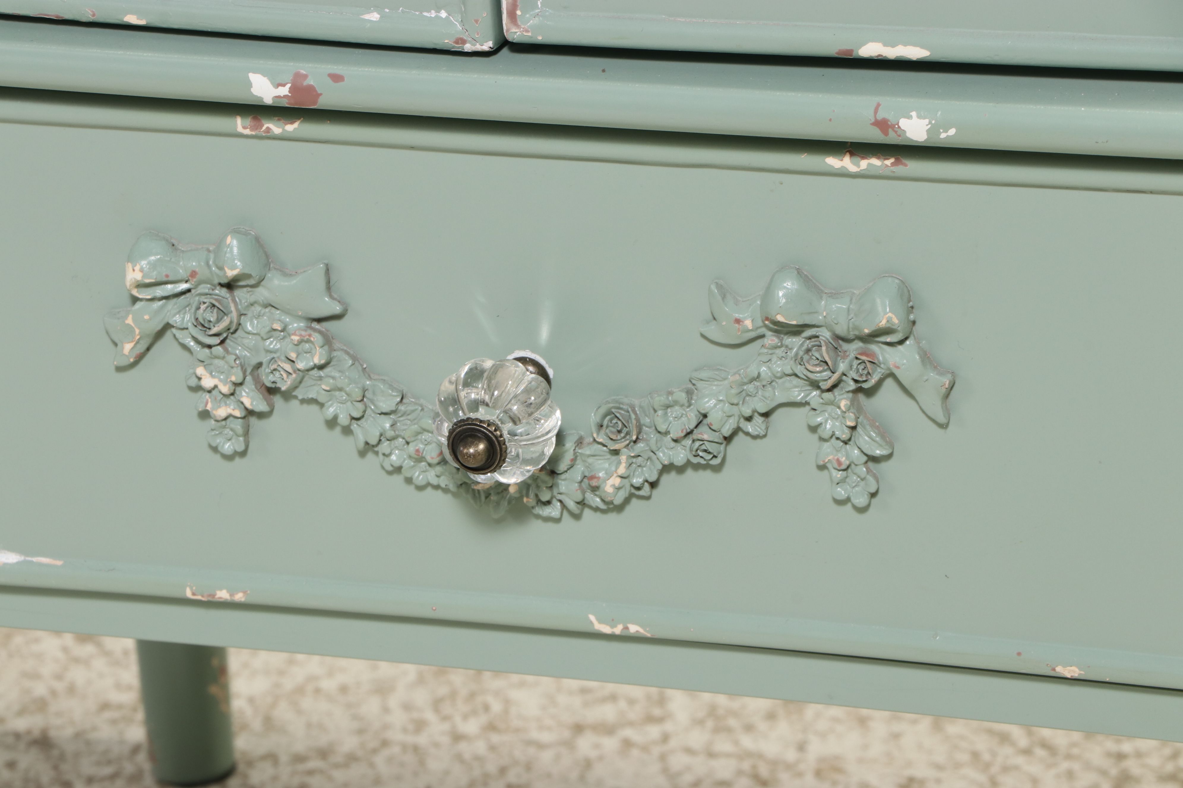 French Provincial Style Painted Display Cabinet