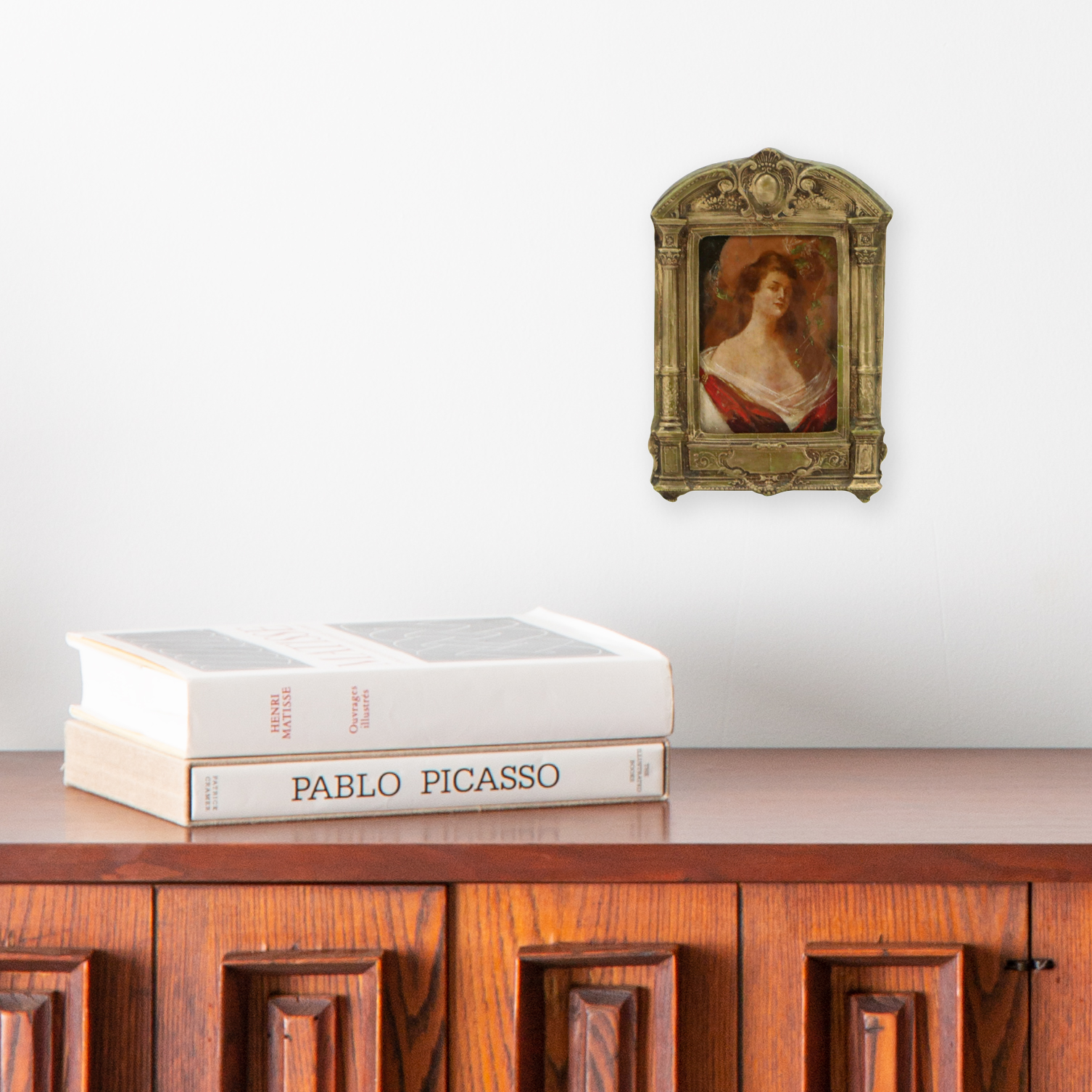 Attributed to Angelo Asti Oil Portrait of Woman with Large Hat, Late 19th C.