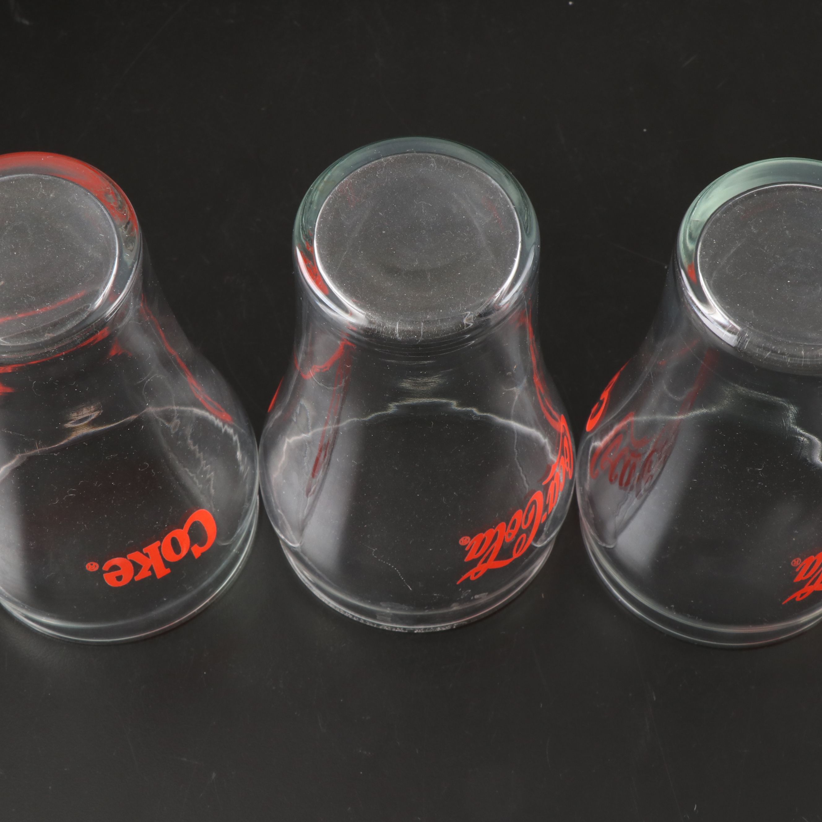 Coca-Cola Glass Snack Bowl and Tumblers, Late 20th C.