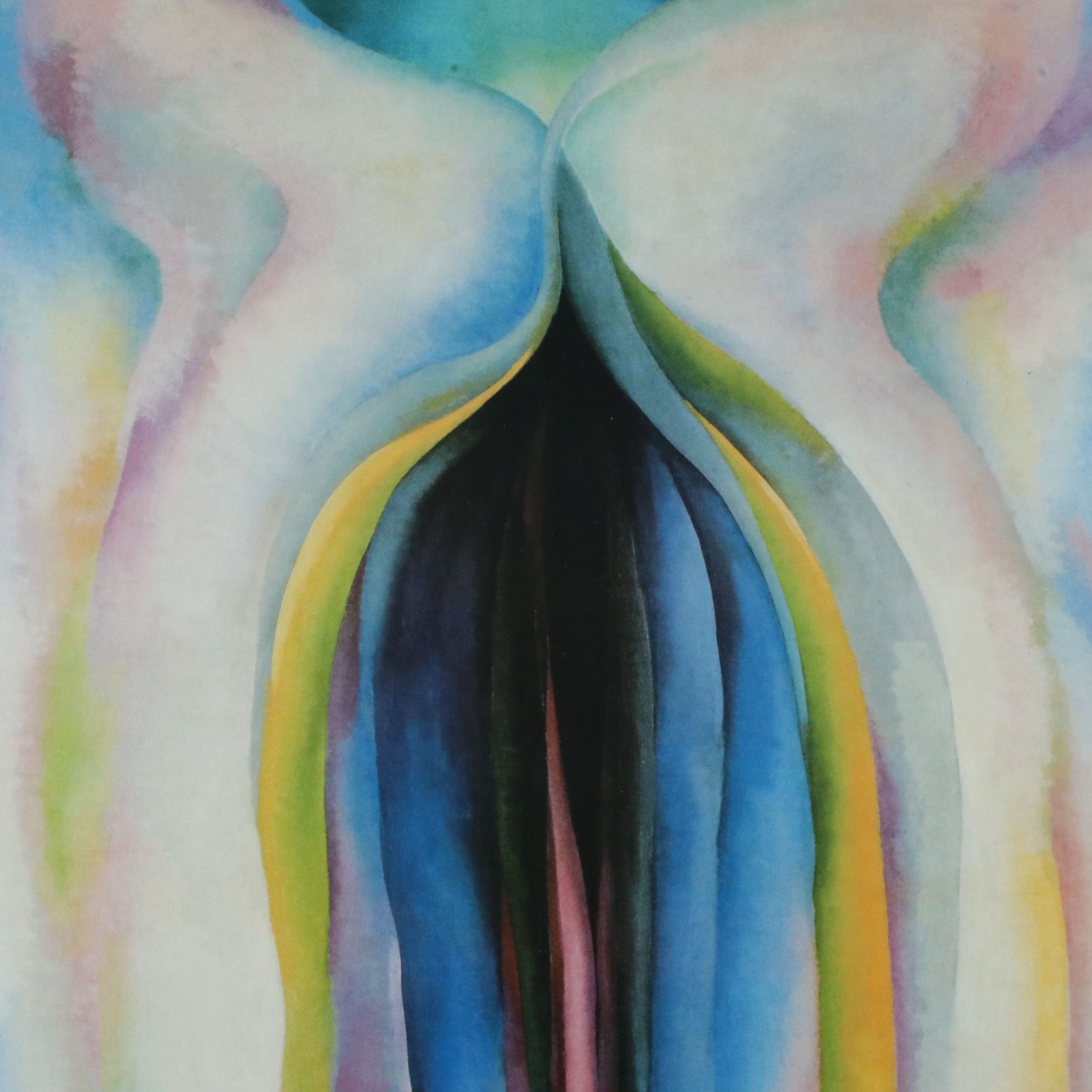 After Georgia O'Keefe Pink and Blue Offset Lithograph Duo, Late 20th Century