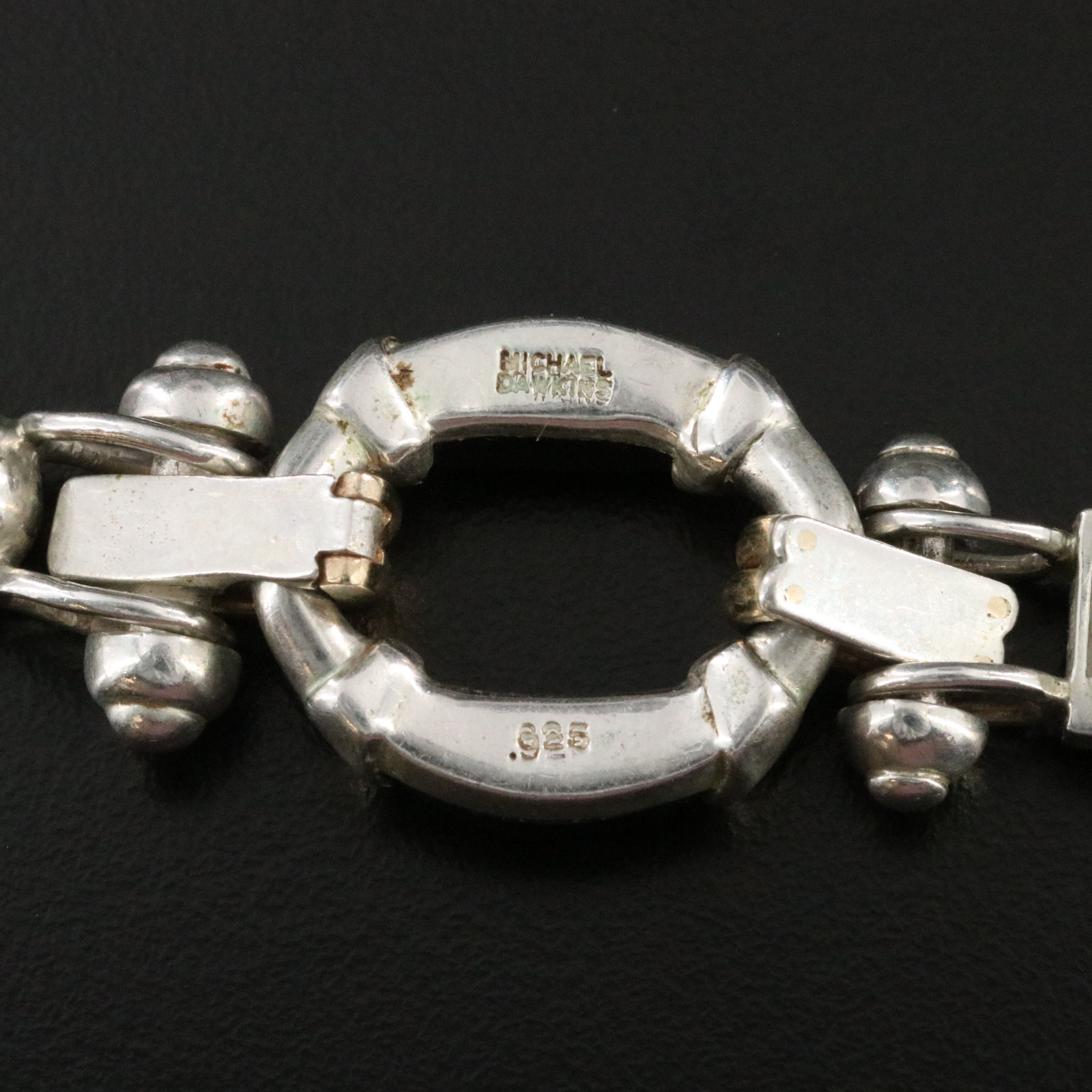 Michael Dawkins Sterling Pearl and Black Onyx Disc Bead Necklace