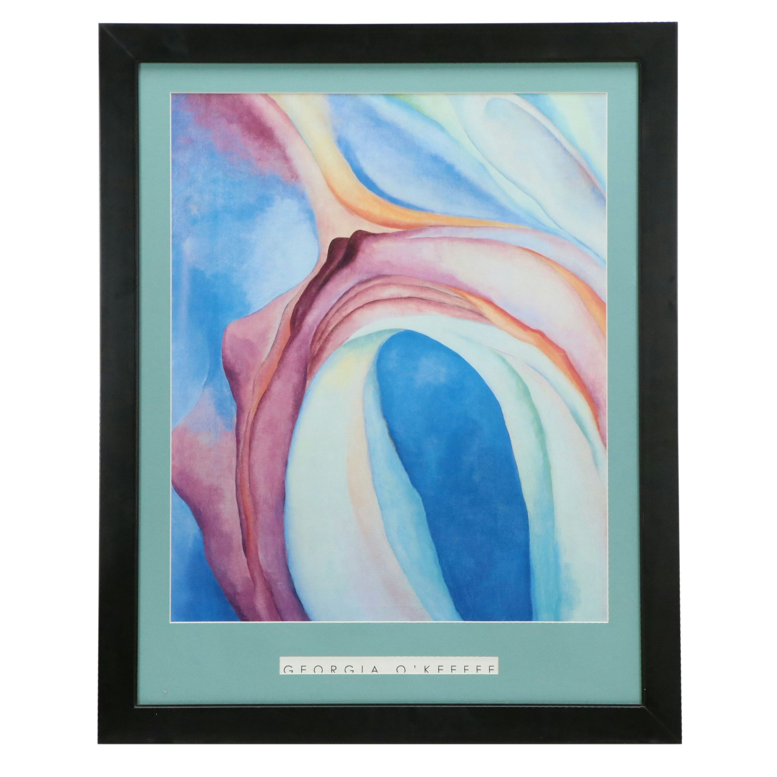 After Georgia O'Keefe Pink and Blue Offset Lithograph Duo, Late 20th Century