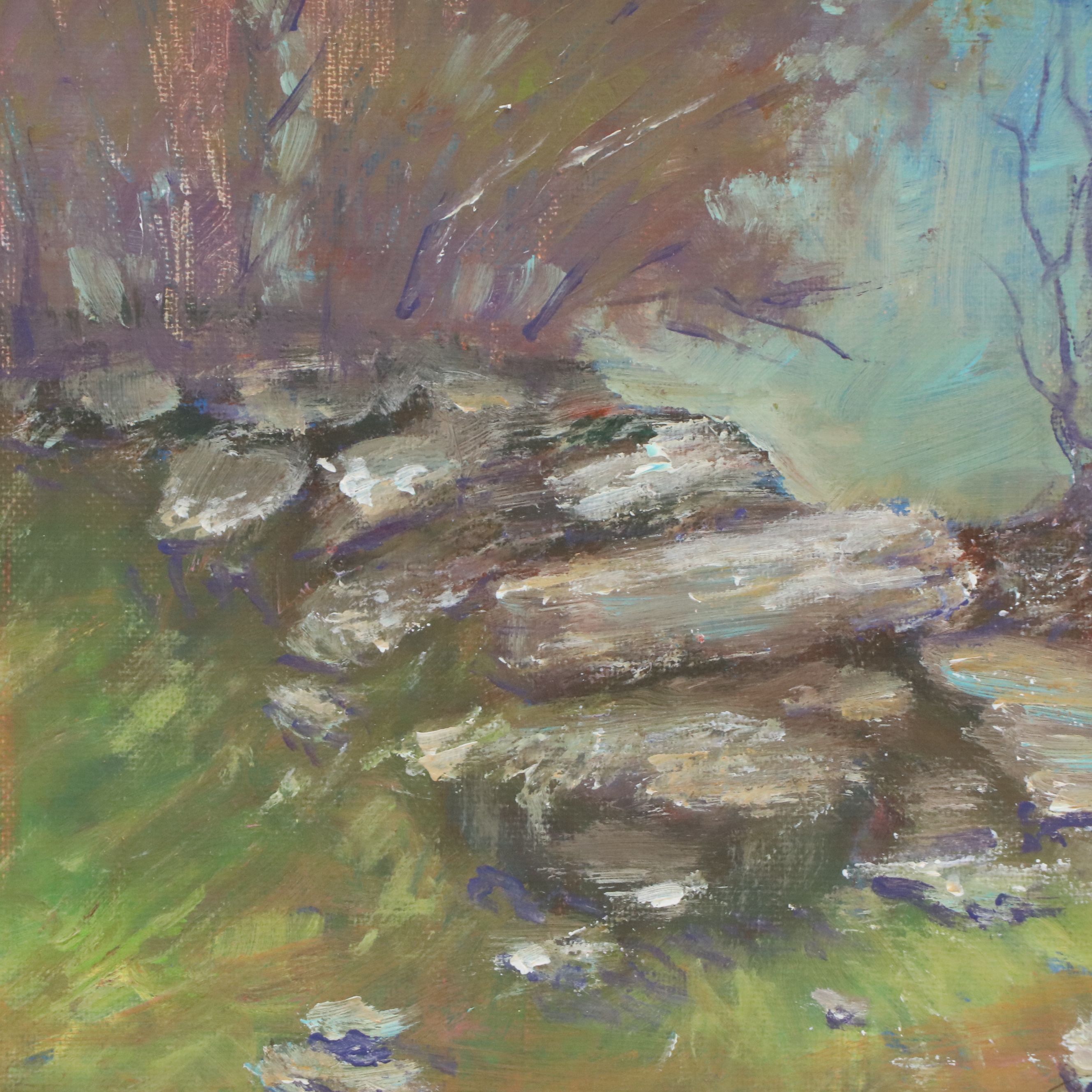 Robert Riddle Baker Acrylic Painting "Top of the Rocky Hill," 2025