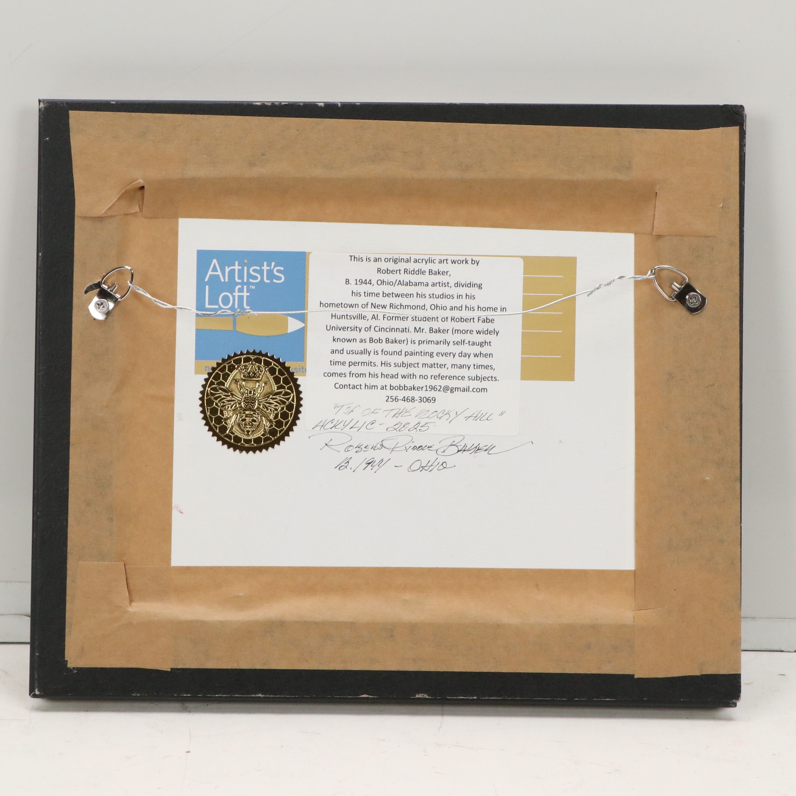 Robert Riddle Baker Acrylic Painting "Top of the Rocky Hill," 2025