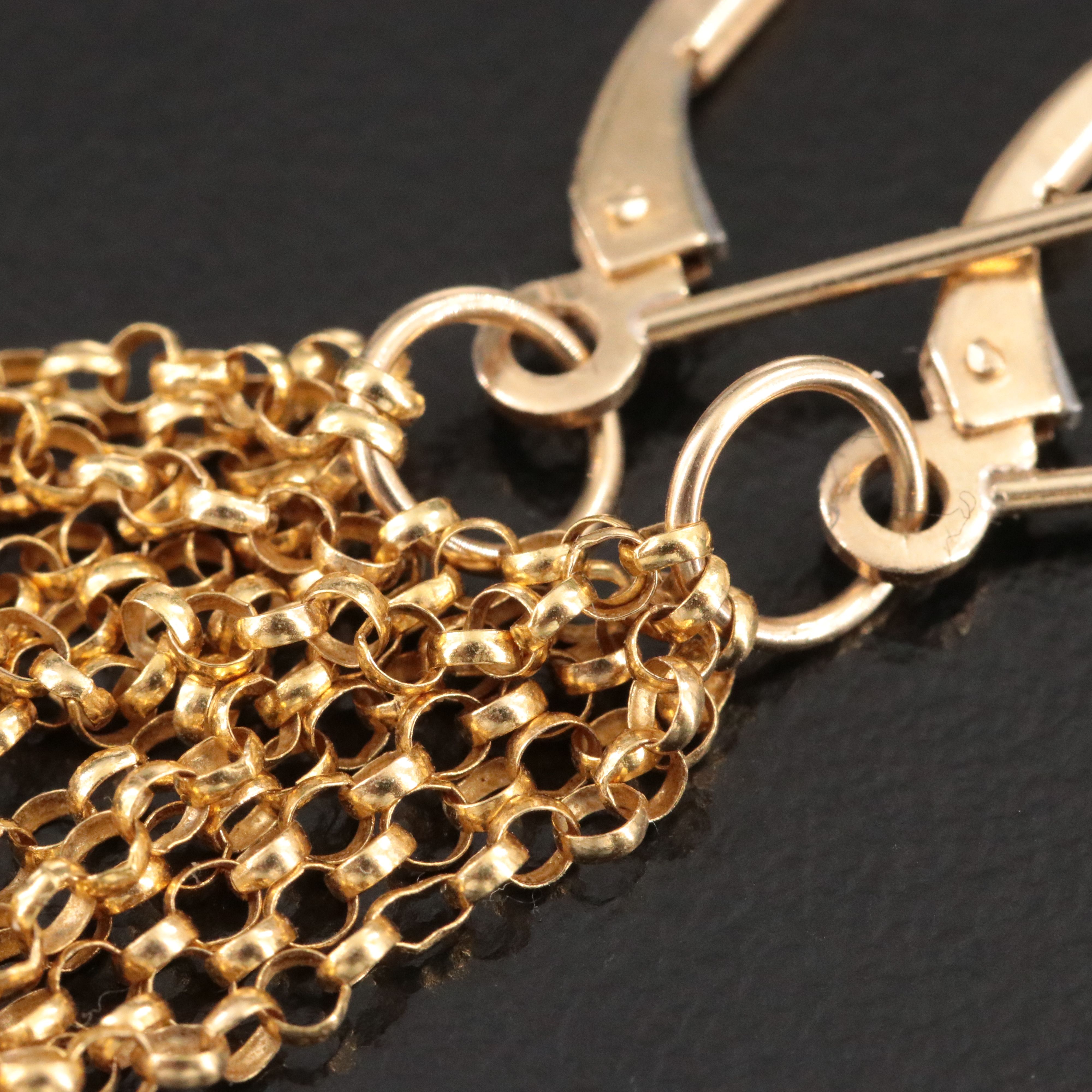 14K 5.16 CTW Fancy Black Diamond Fringe Earrings