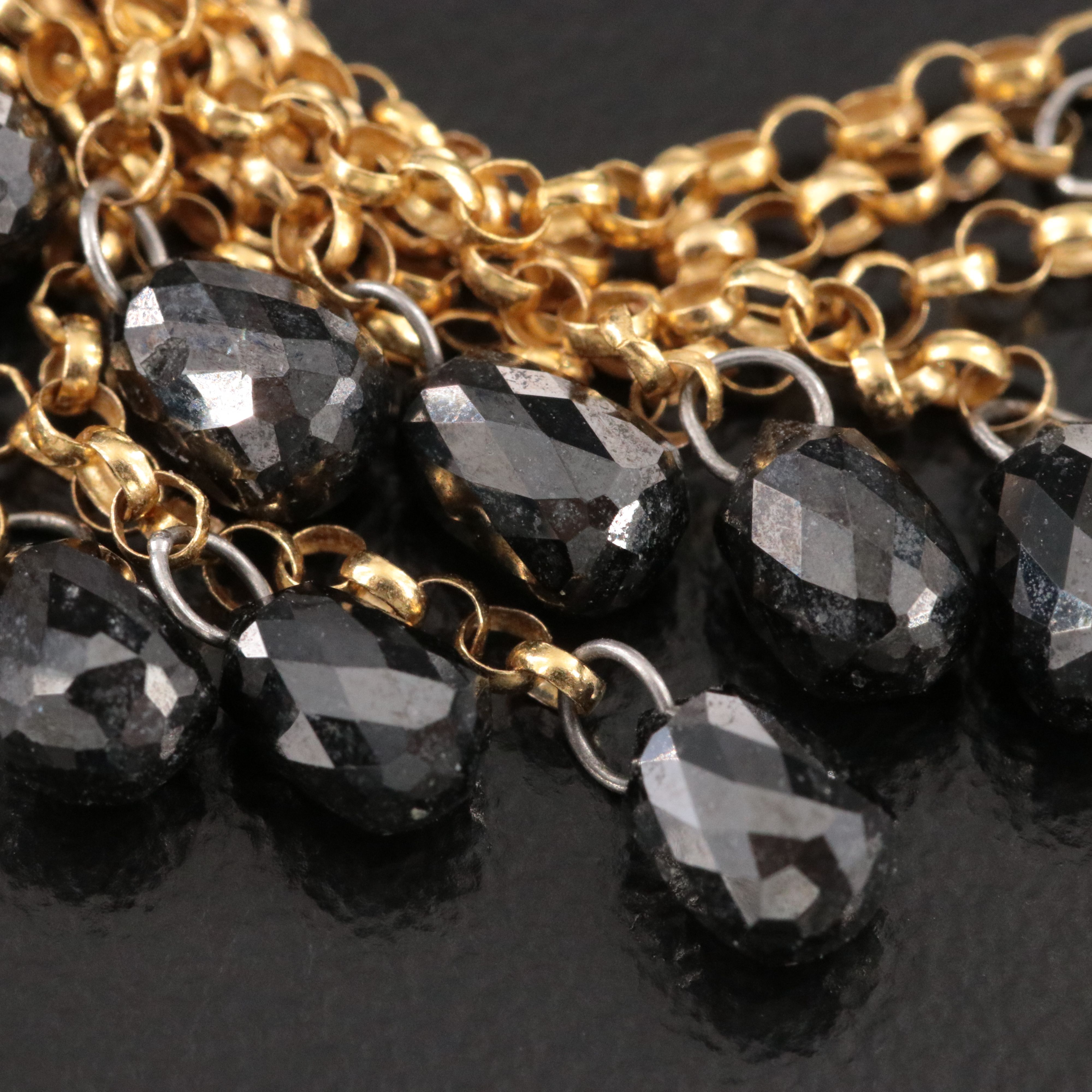 14K 5.16 CTW Fancy Black Diamond Fringe Earrings