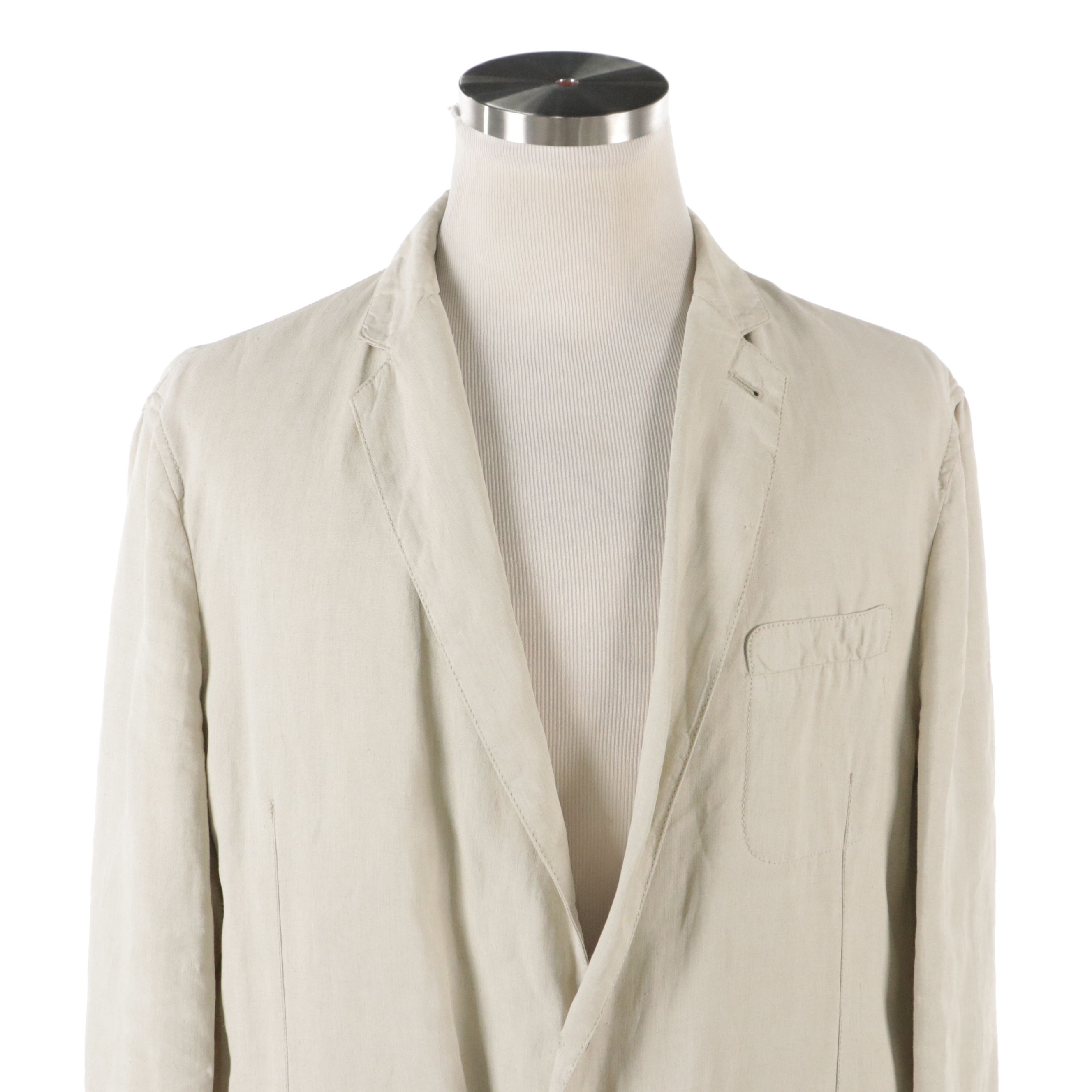 Men's Armani Collezioni Natural Linen Blazer