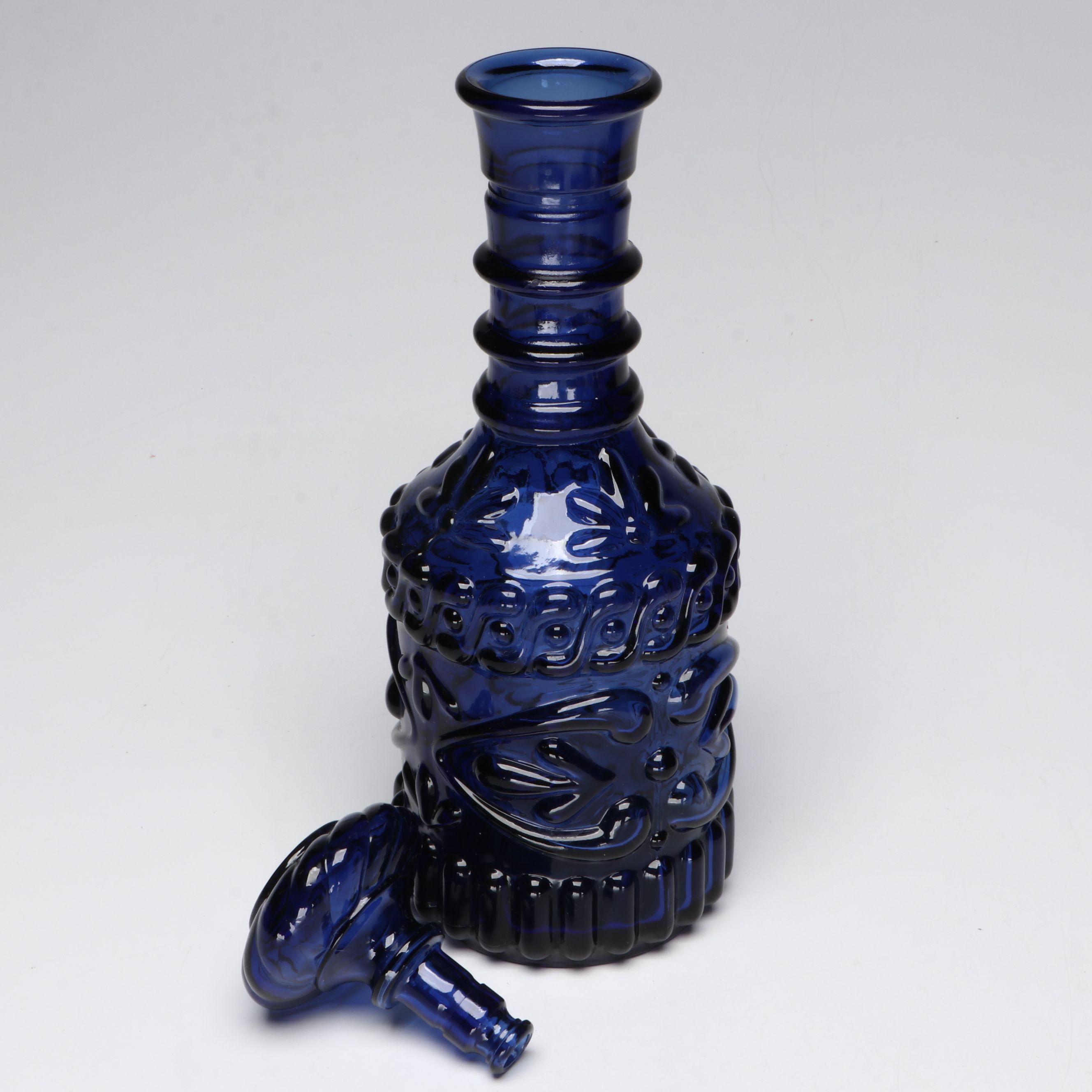 Pilgrim Glass "Bennington" Cobalt and Cranberry Pitchers with More Art Glassware