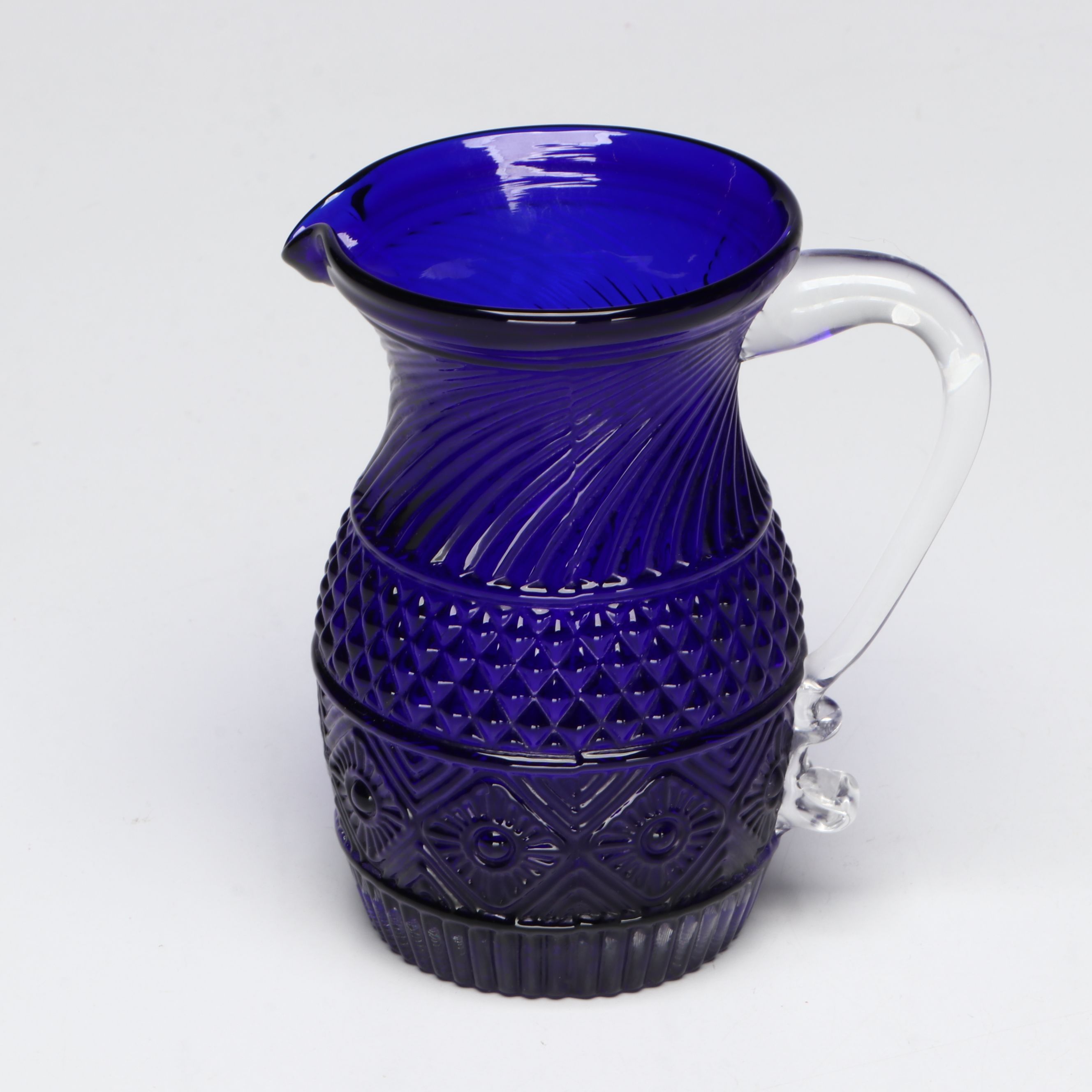 Pilgrim Glass "Bennington" Cobalt and Cranberry Pitchers with More Art Glassware