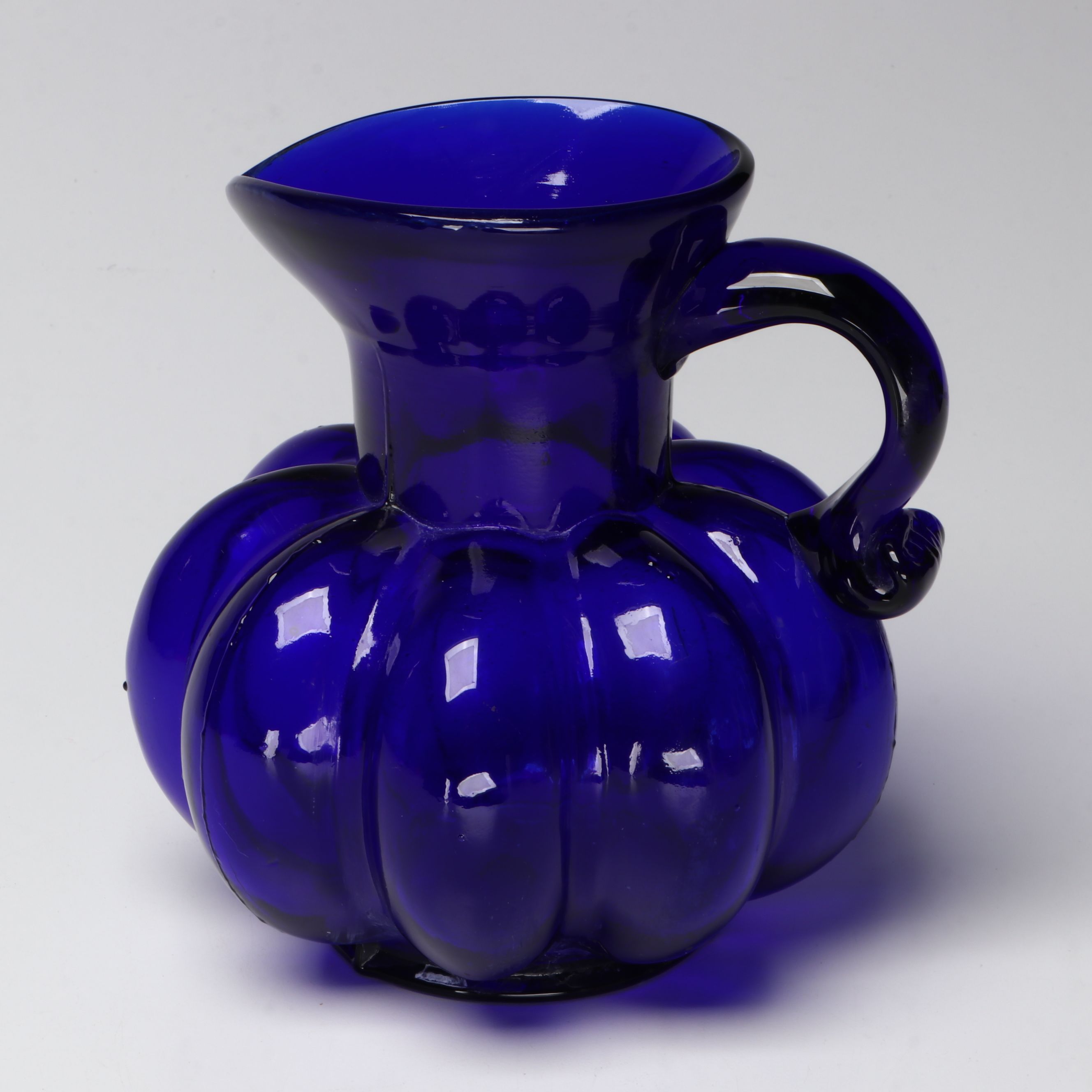 Pilgrim Glass "Bennington" Cobalt and Cranberry Pitchers with More Art Glassware