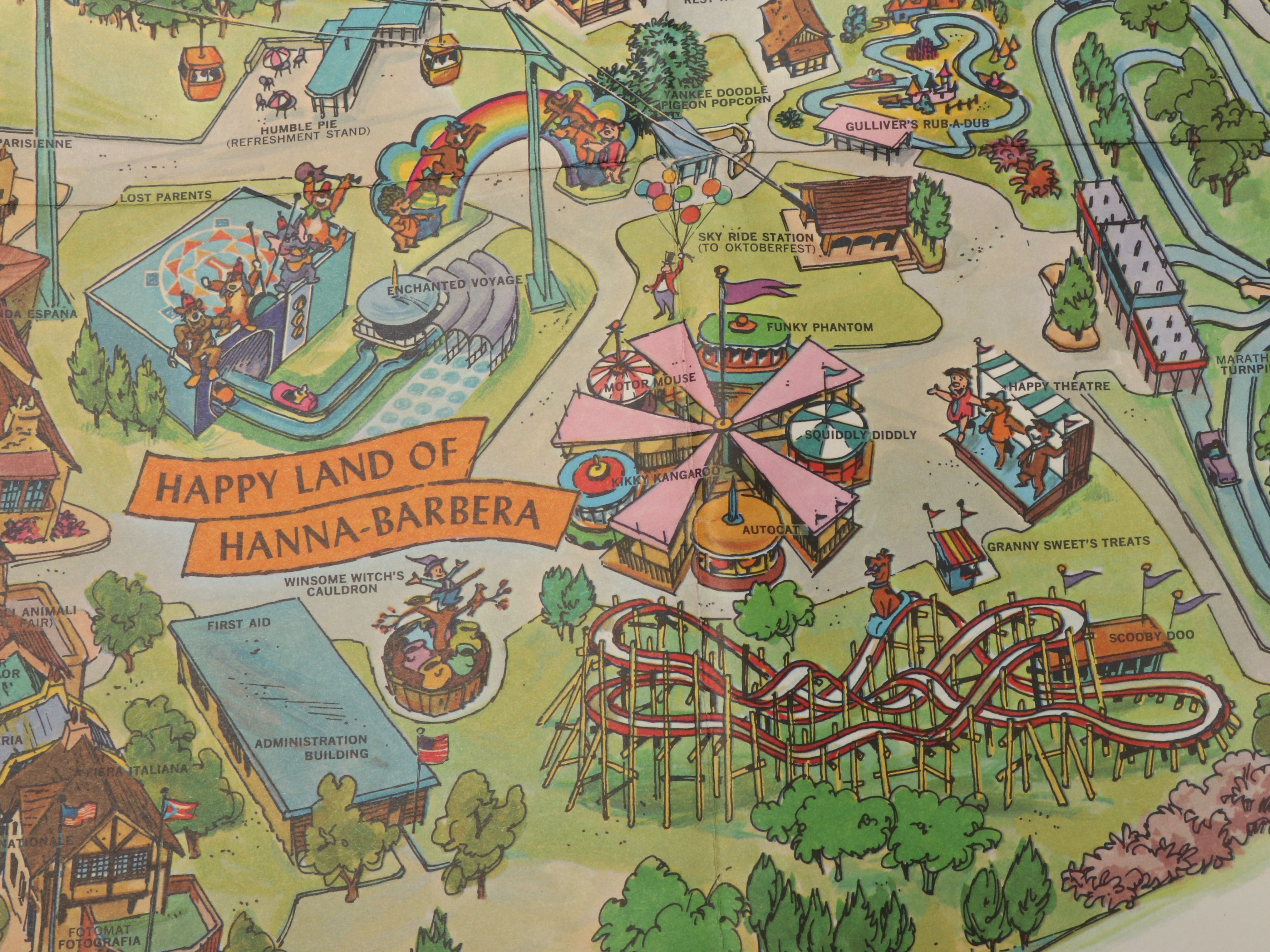 Kings Island Inaugural 1972 Map and Pennant