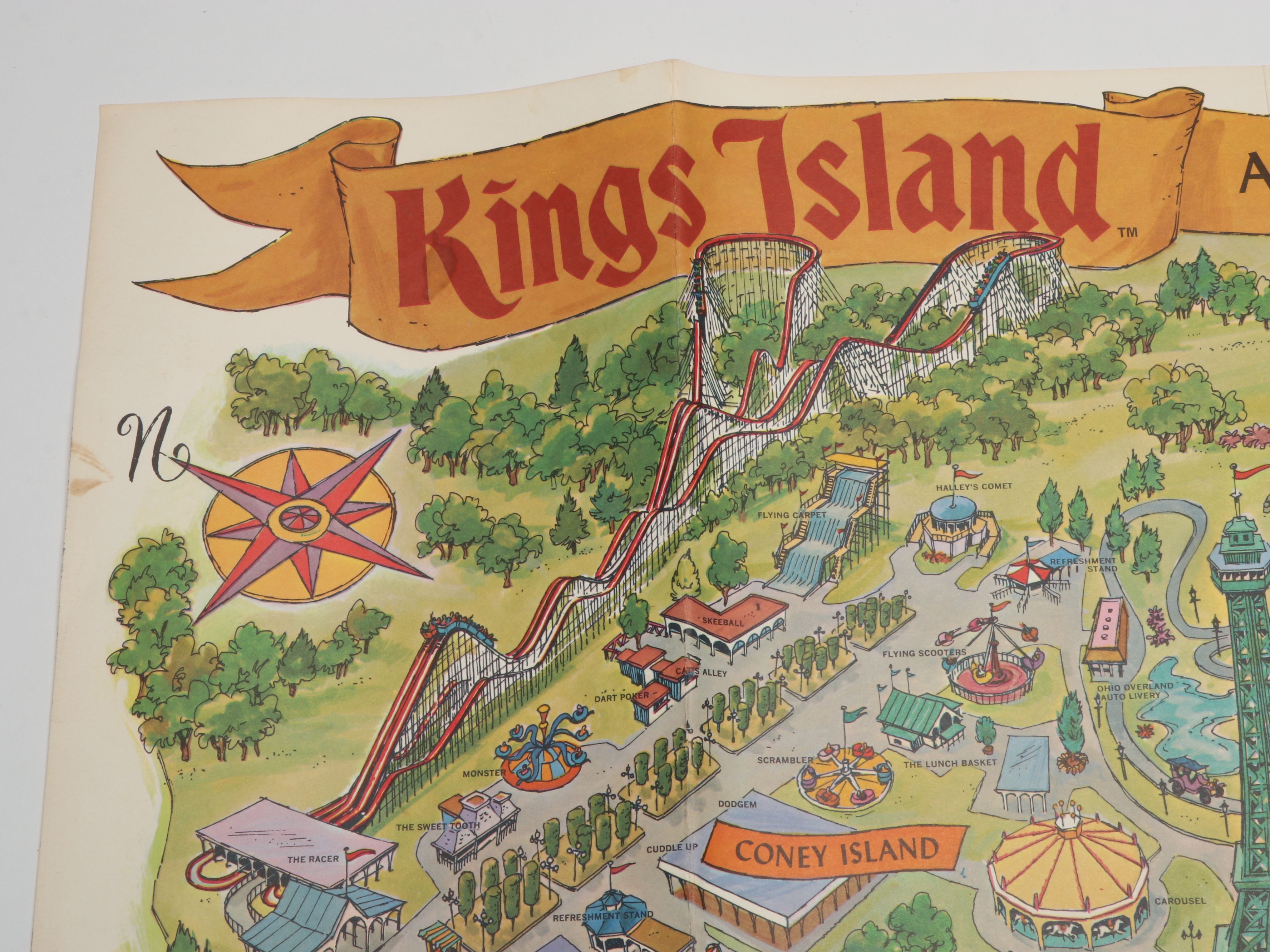 Kings Island Inaugural 1972 Map and Pennant