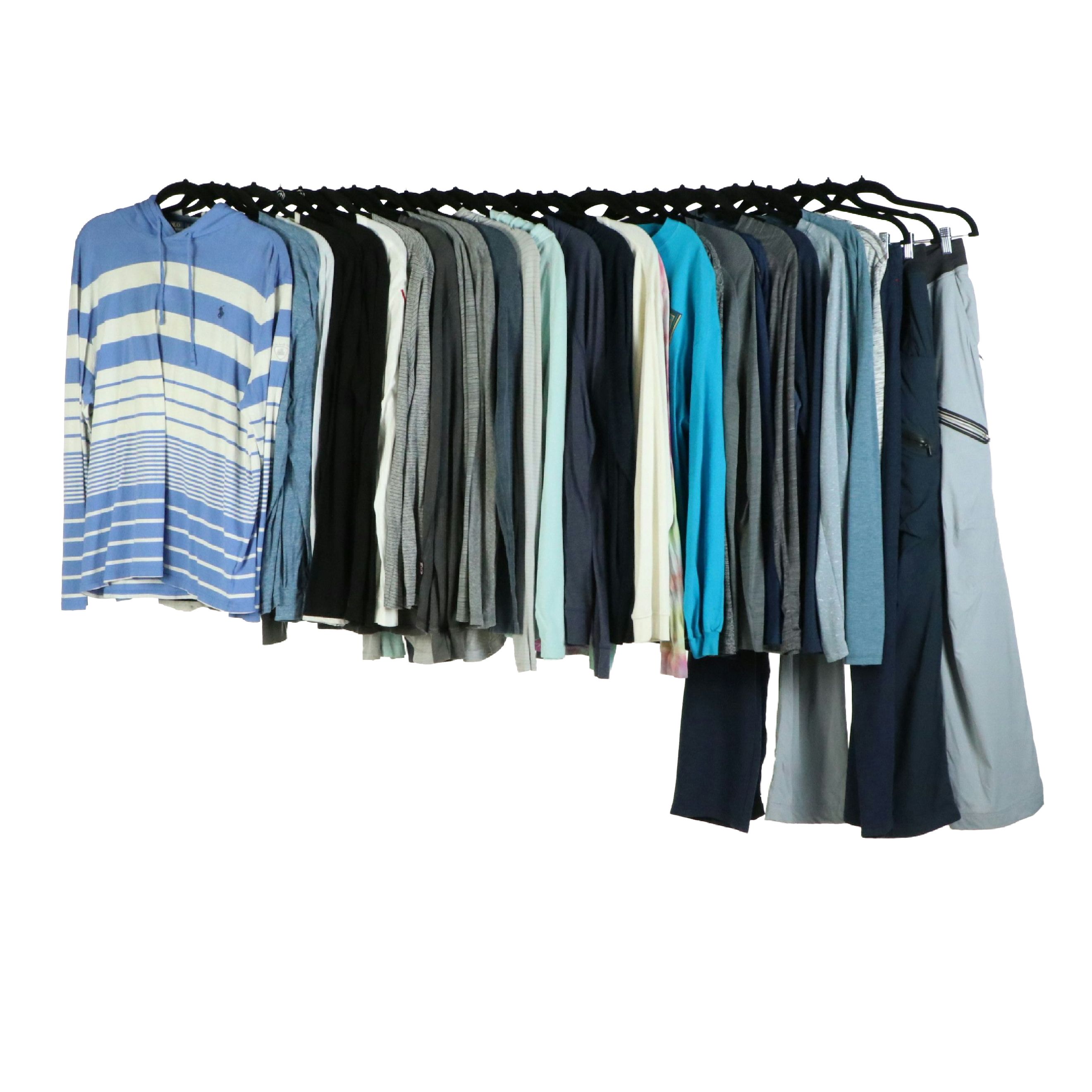 Men's Lululemon Sweatpants, Polo Ralph Lauren, Nautica, More Long Sleeve Shirts