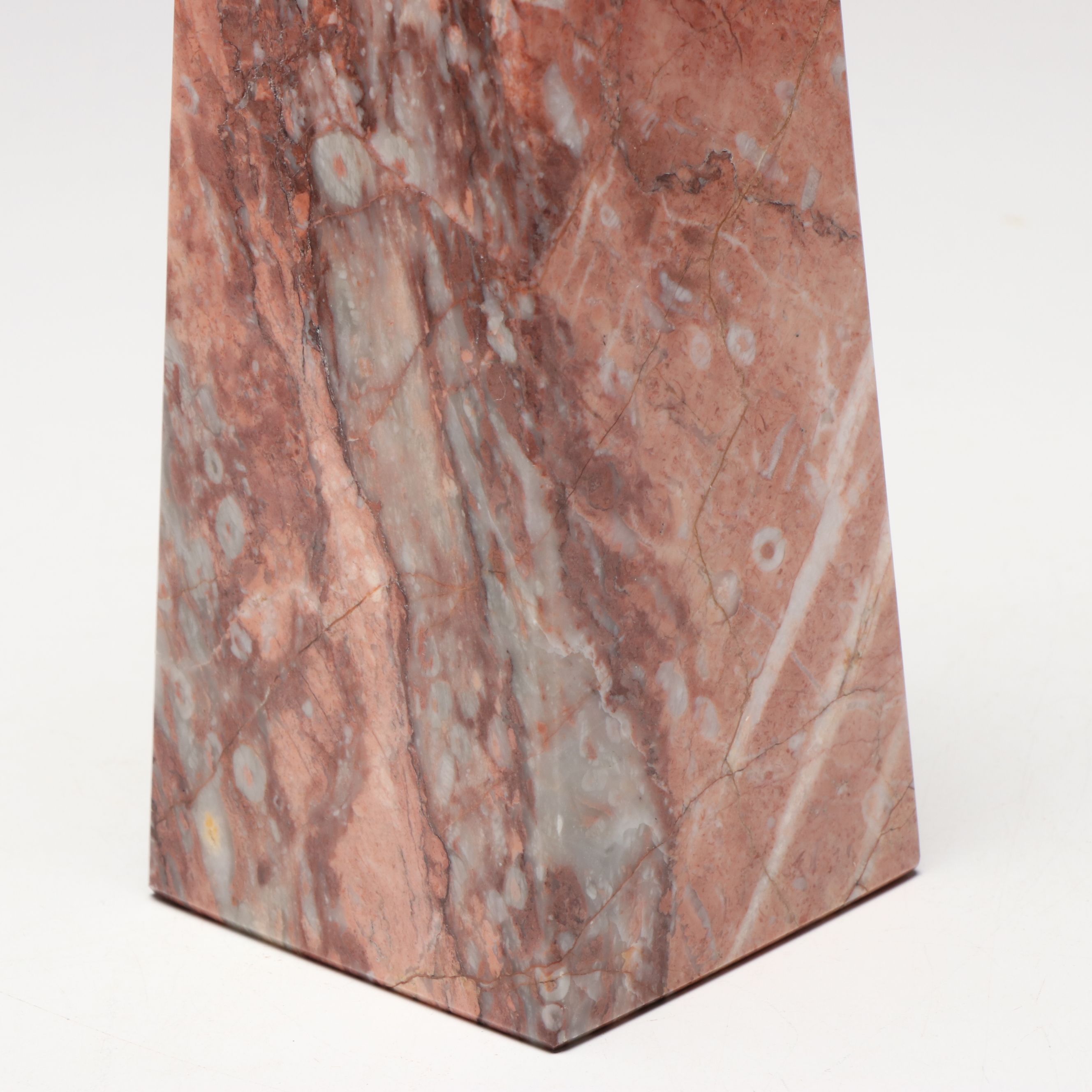 Carved Rose Marble Obelisk