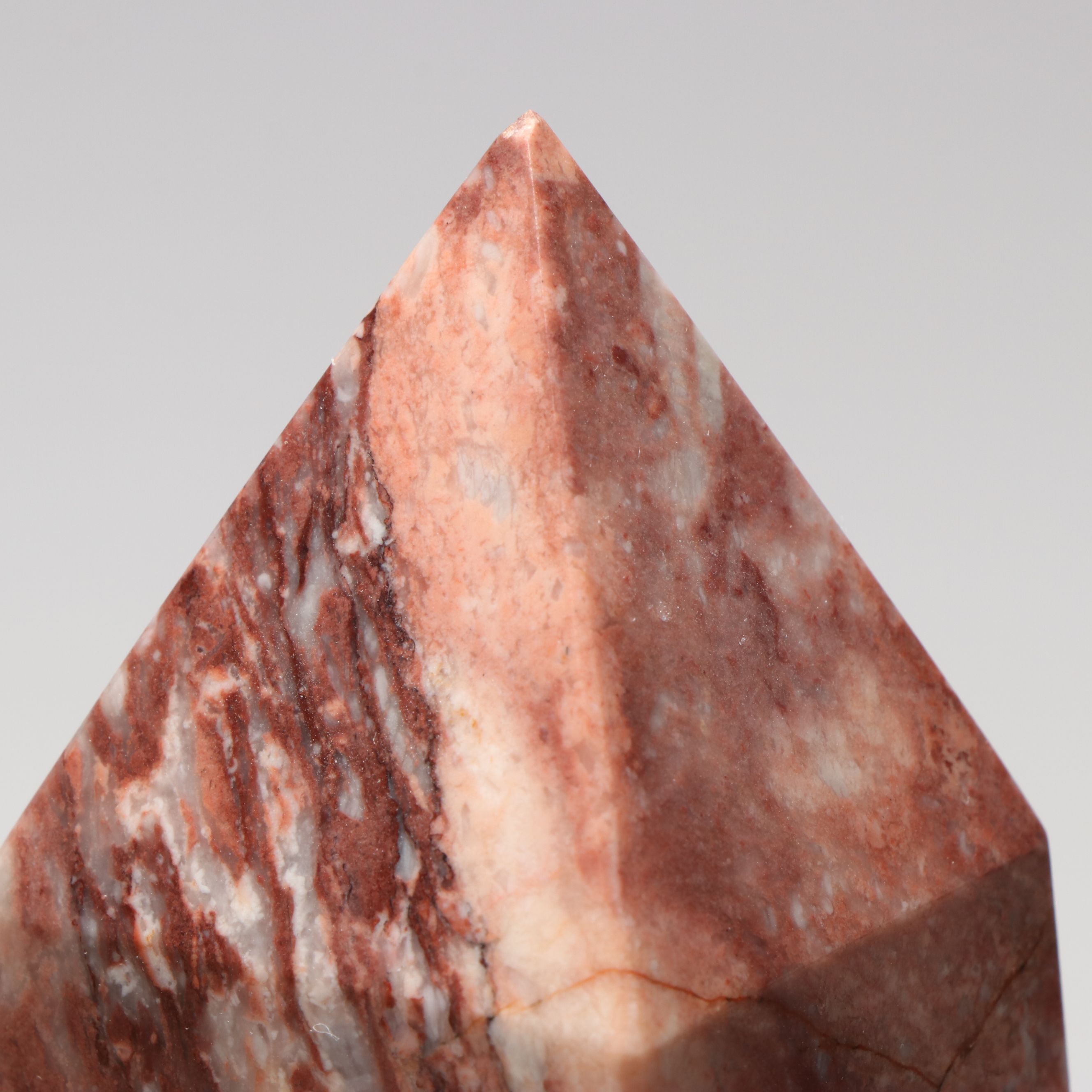 Carved Rose Marble Obelisk