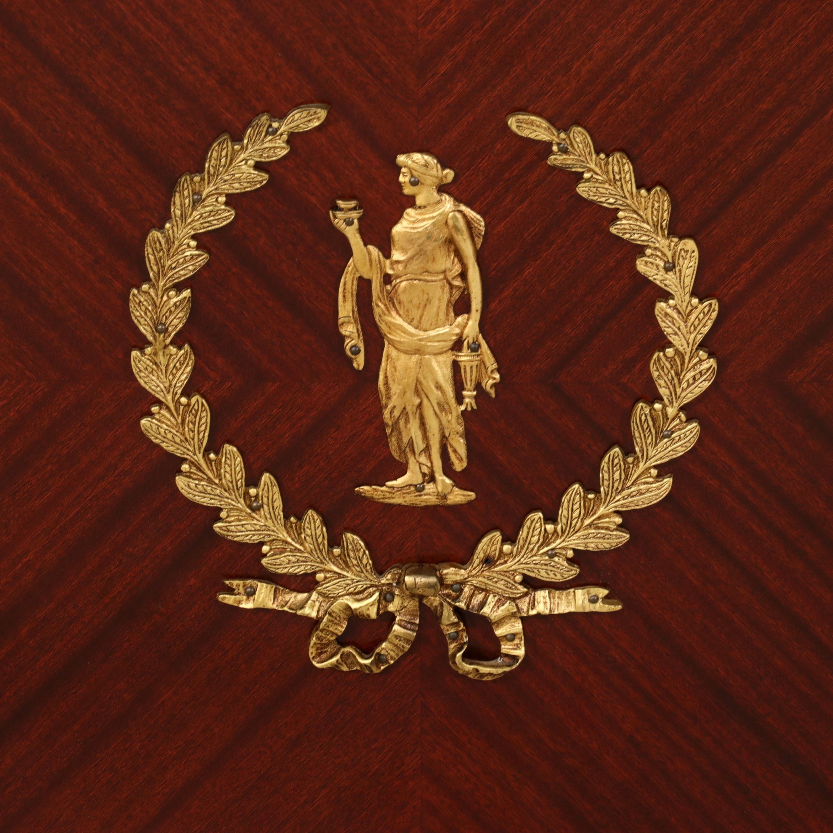 Empire Style Ormolu Mounted Mahogany Sideboard with Marble Top