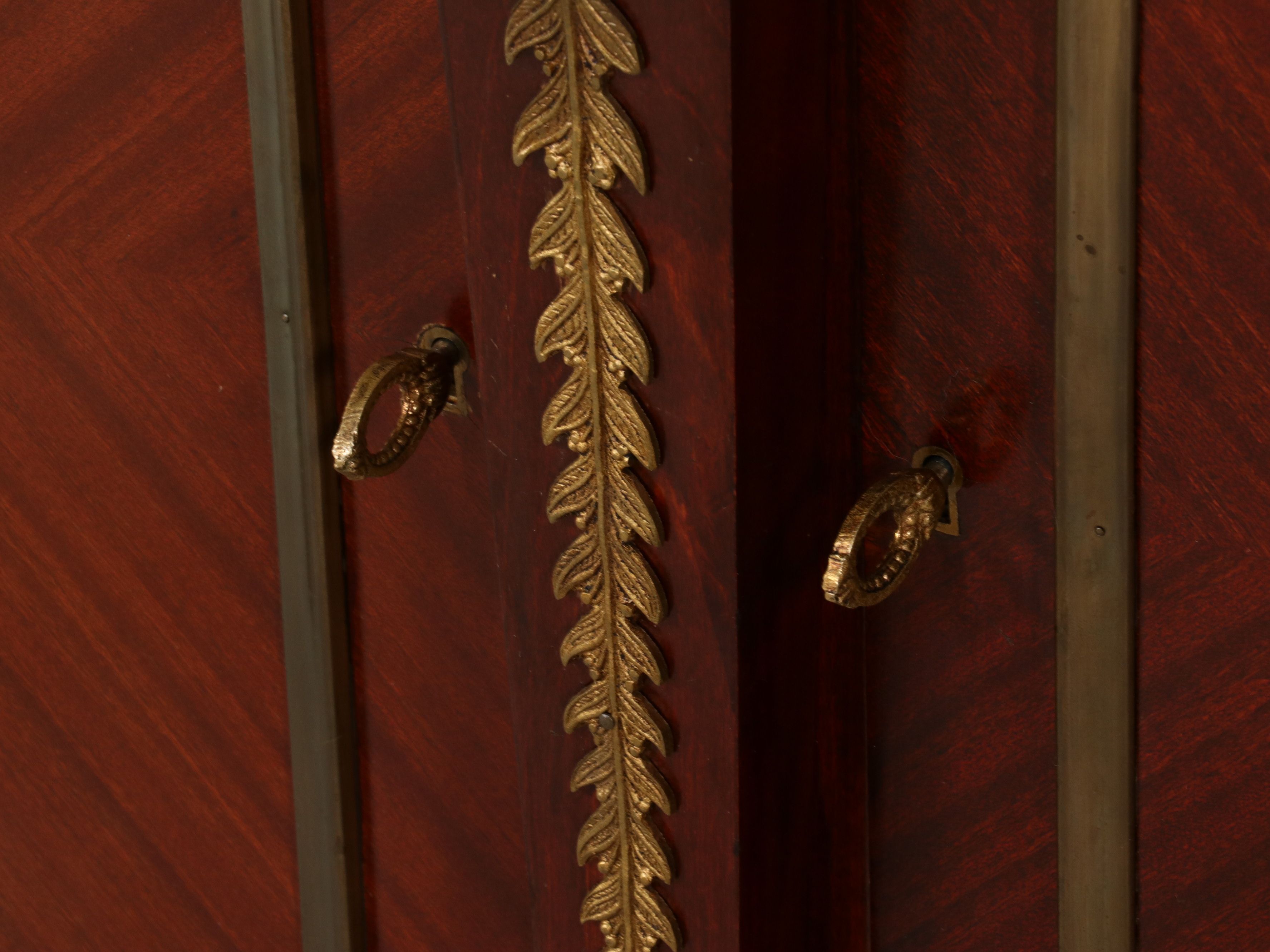 Empire Style Ormolu Mounted Mahogany Sideboard with Marble Top