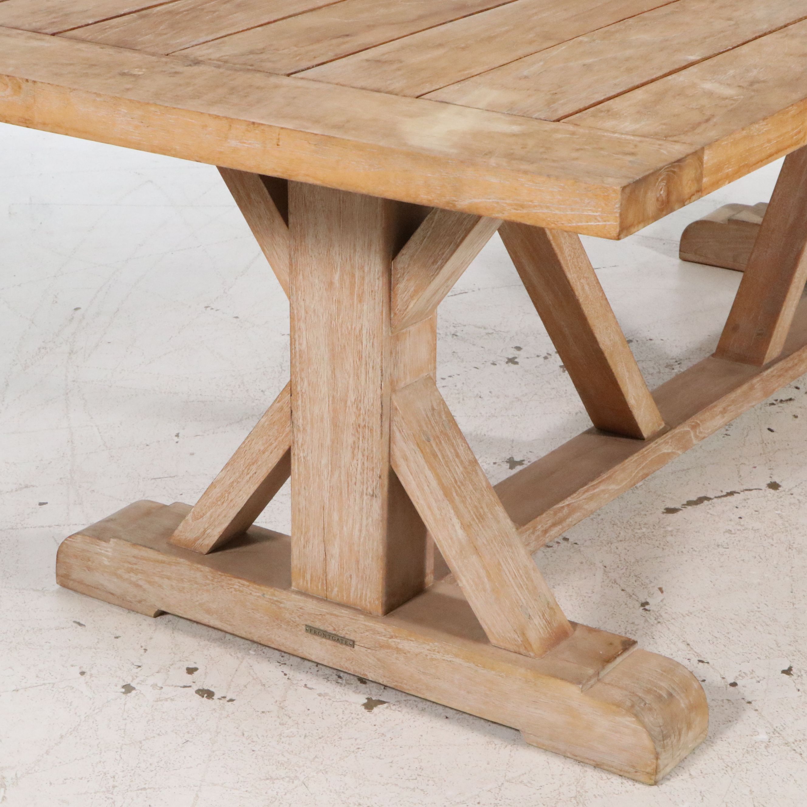 Frontgate Teak Trestle Dining Table, 21st Century