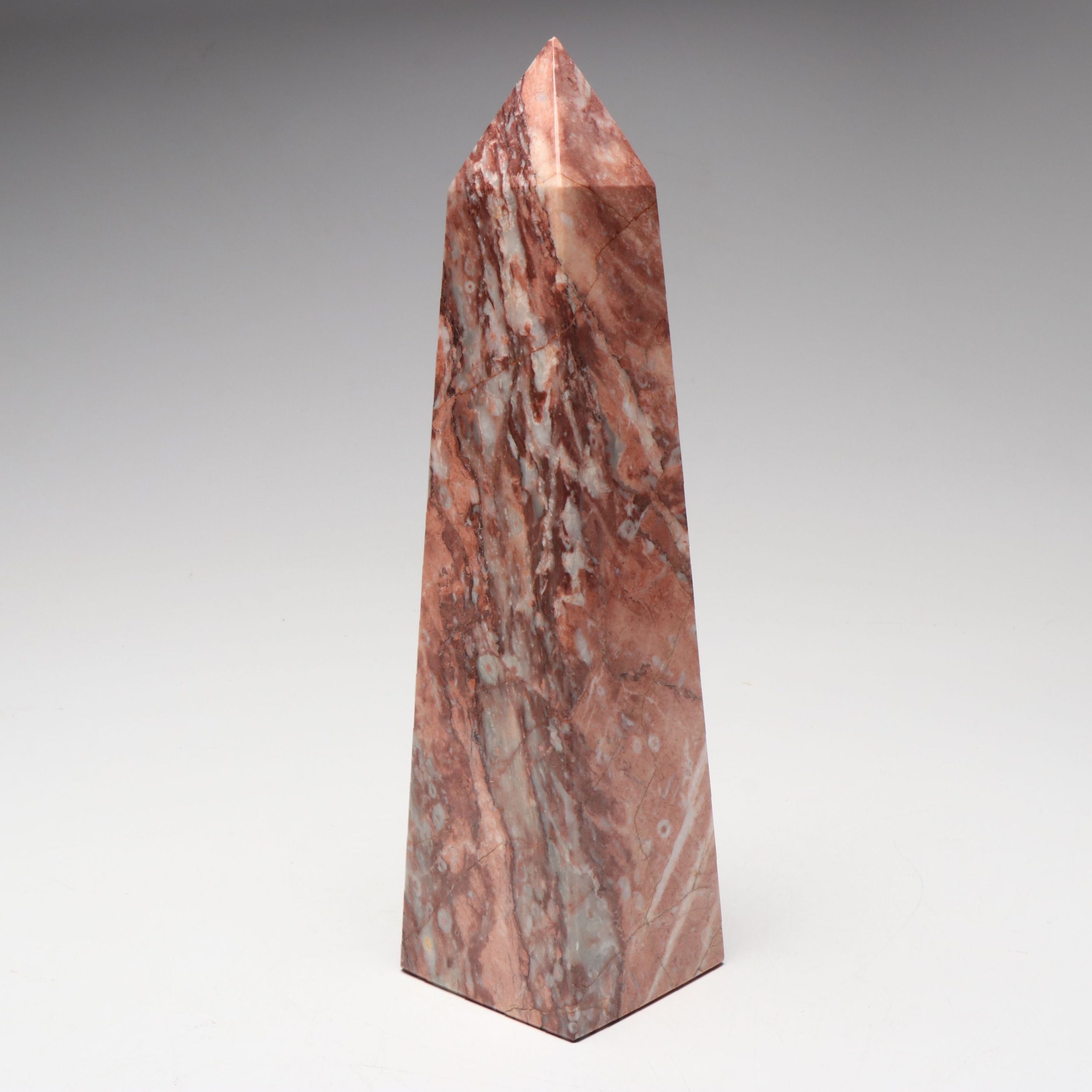 Carved Rose Marble Obelisk