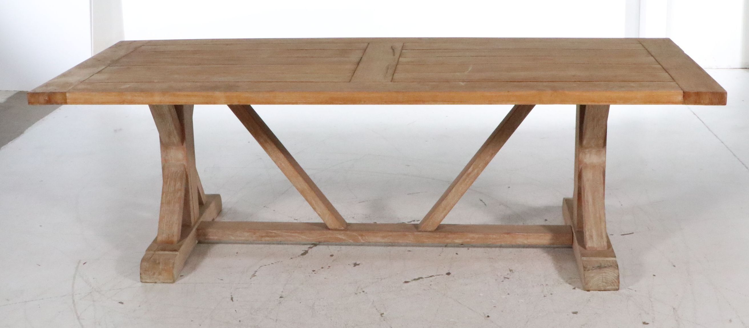 Frontgate Teak Trestle Dining Table, 21st Century