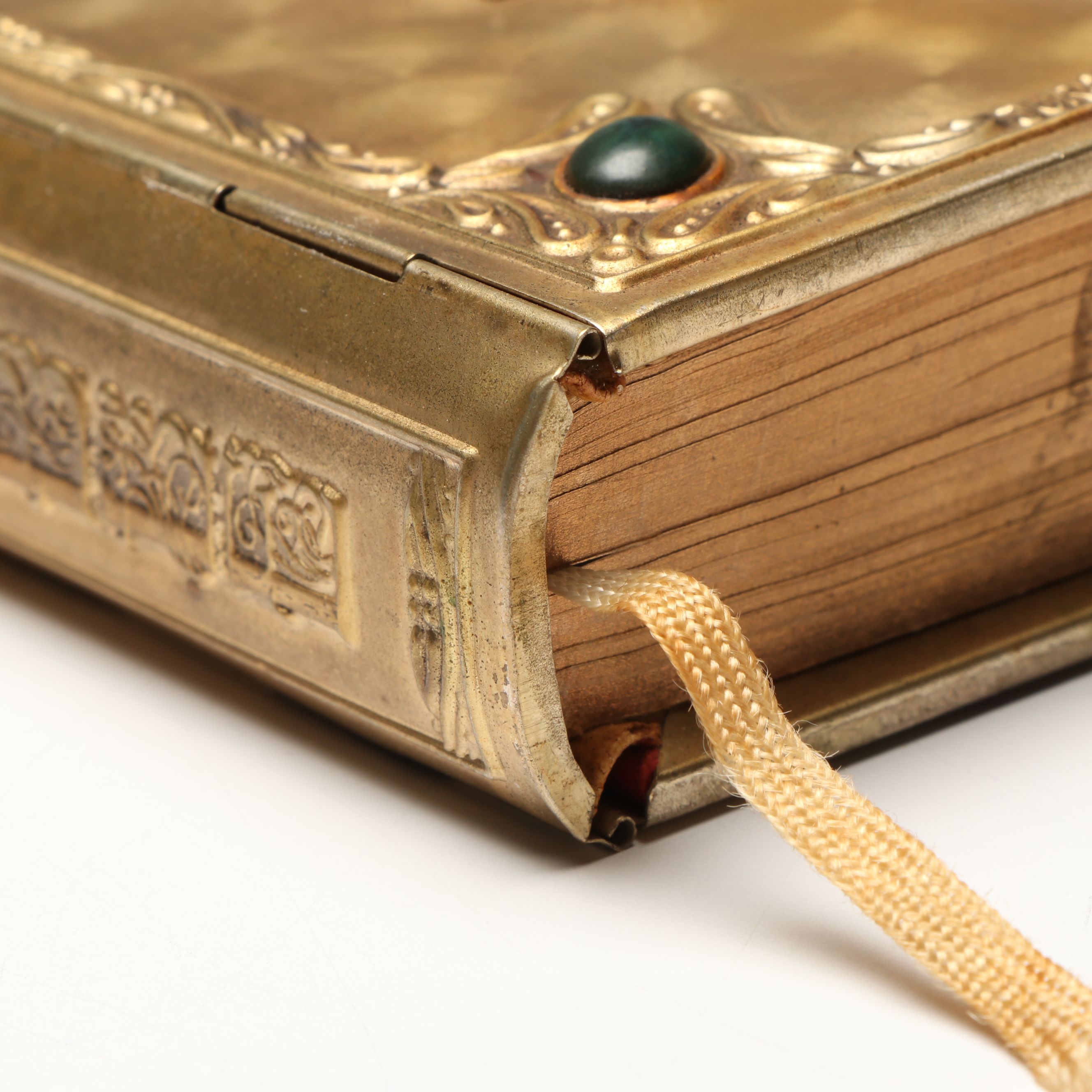 Ornate Metal Bound "Holy Bible" with New and Old Testaments, Late 20th C.