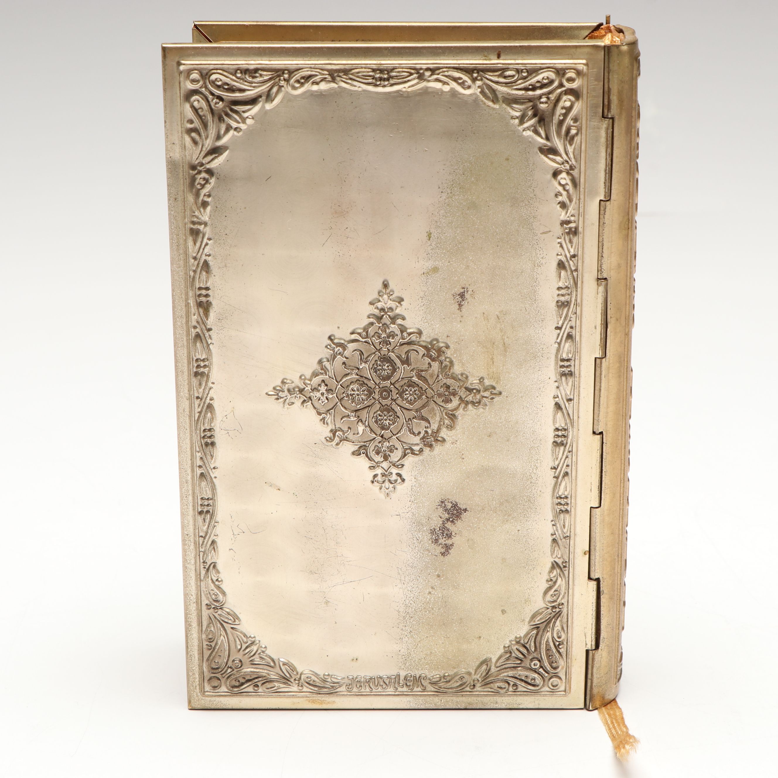 Ornate Metal Bound "Holy Bible" with New and Old Testaments, Late 20th C.