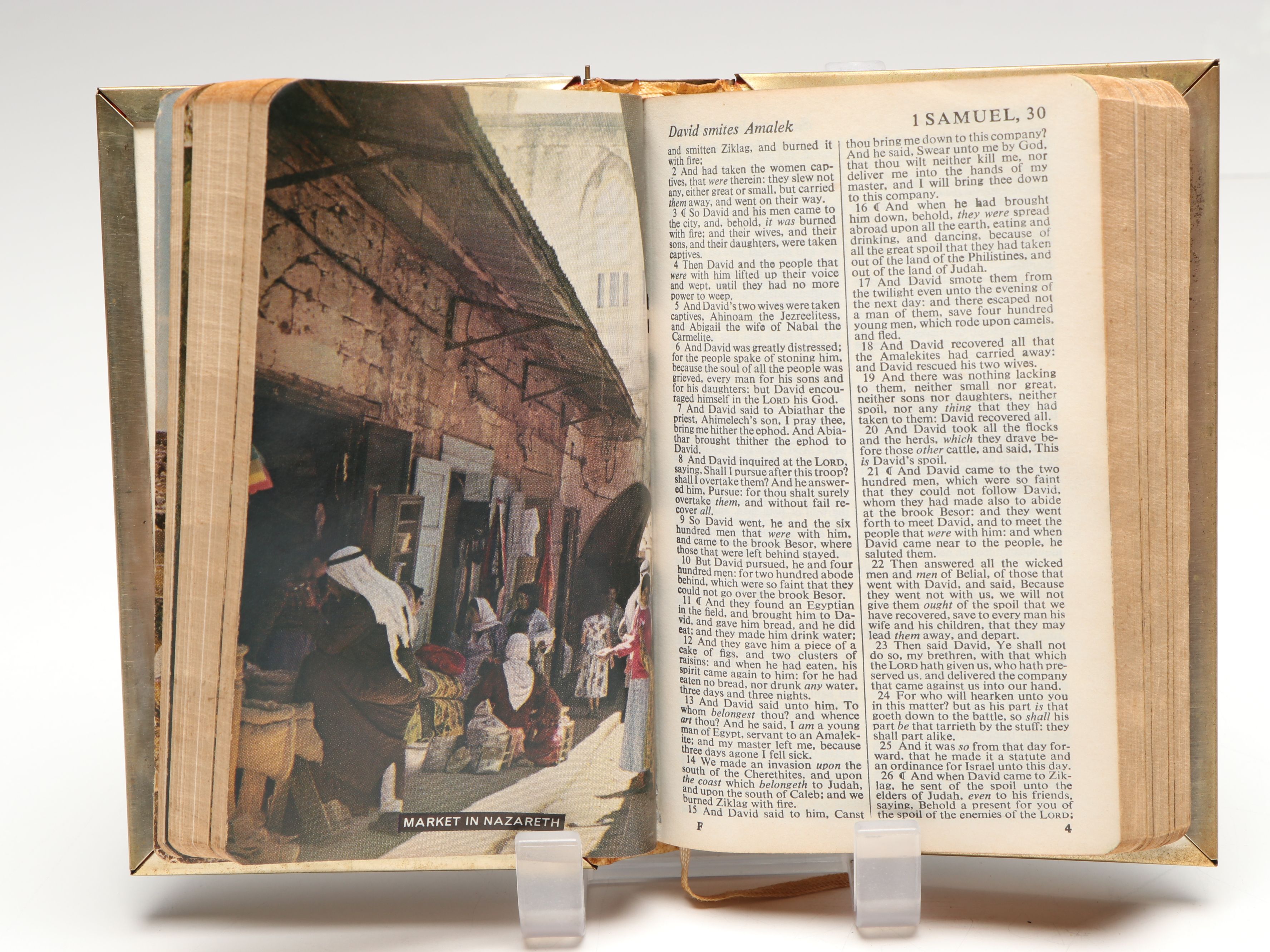 Ornate Metal Bound "Holy Bible" with New and Old Testaments, Late 20th C.