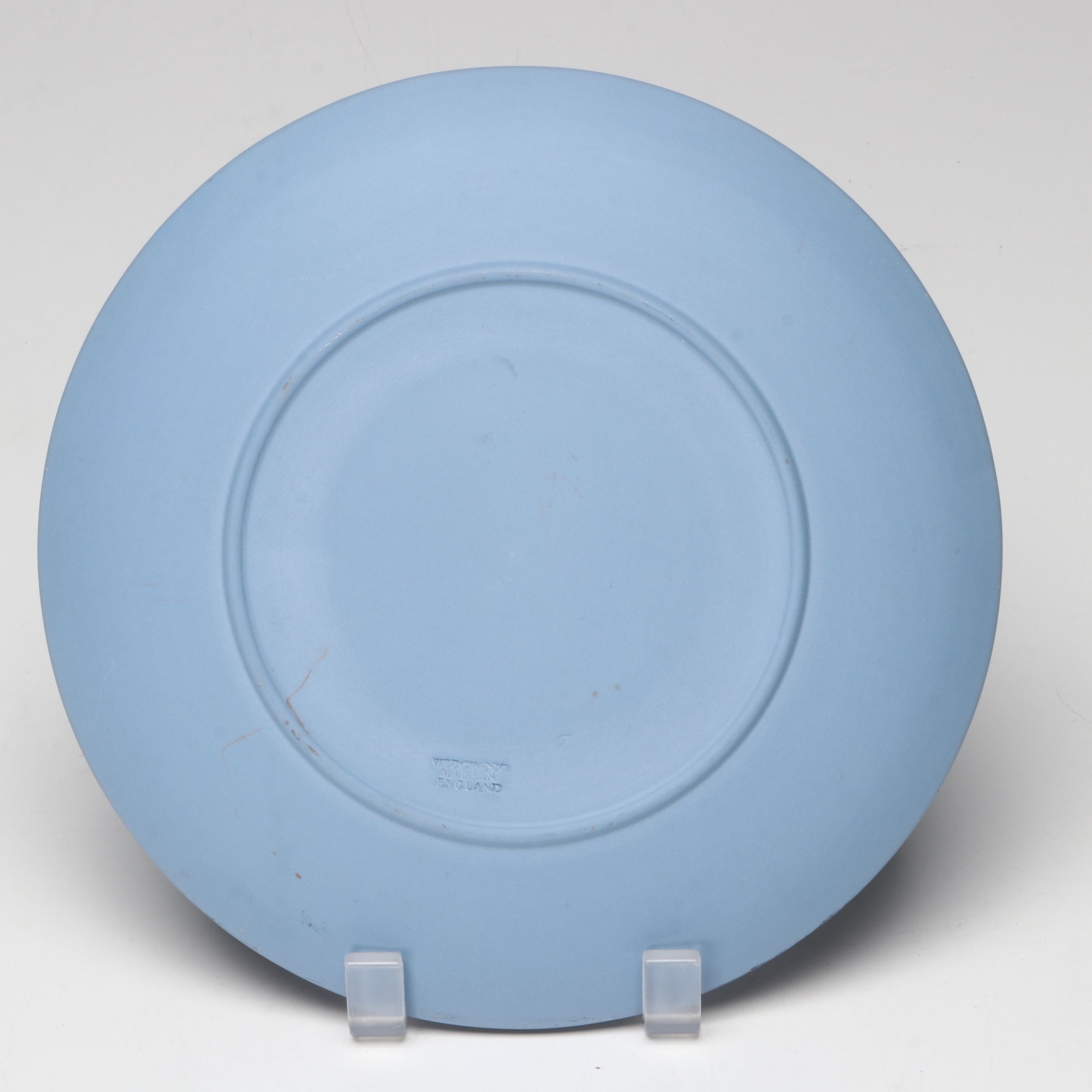 Wedgwood Blue Jasperware Decorative Plate with Vases, Creamer and Sugar