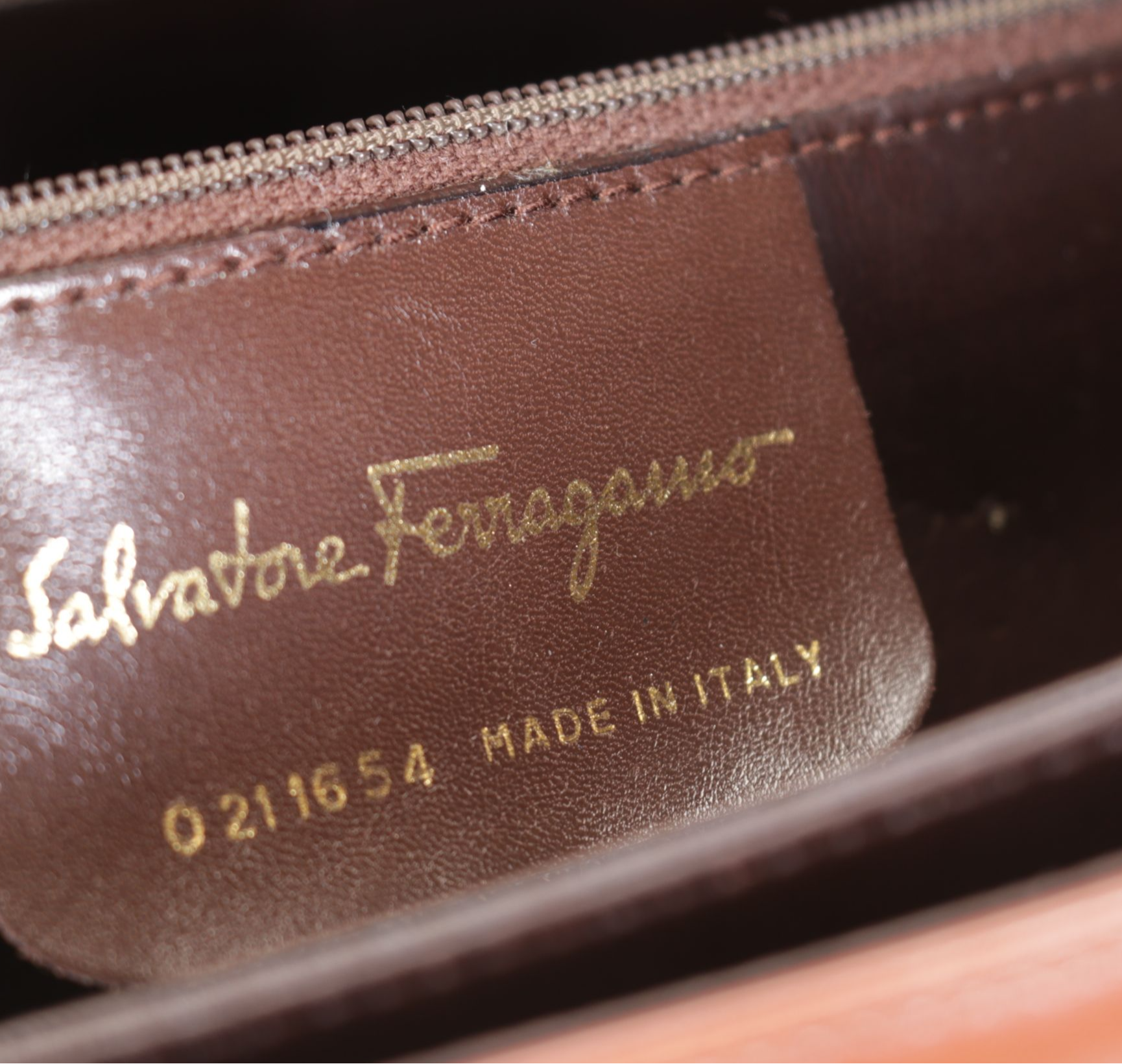Salvatore Ferragamo Gancini Top-Handle Handbag in Brown Leather