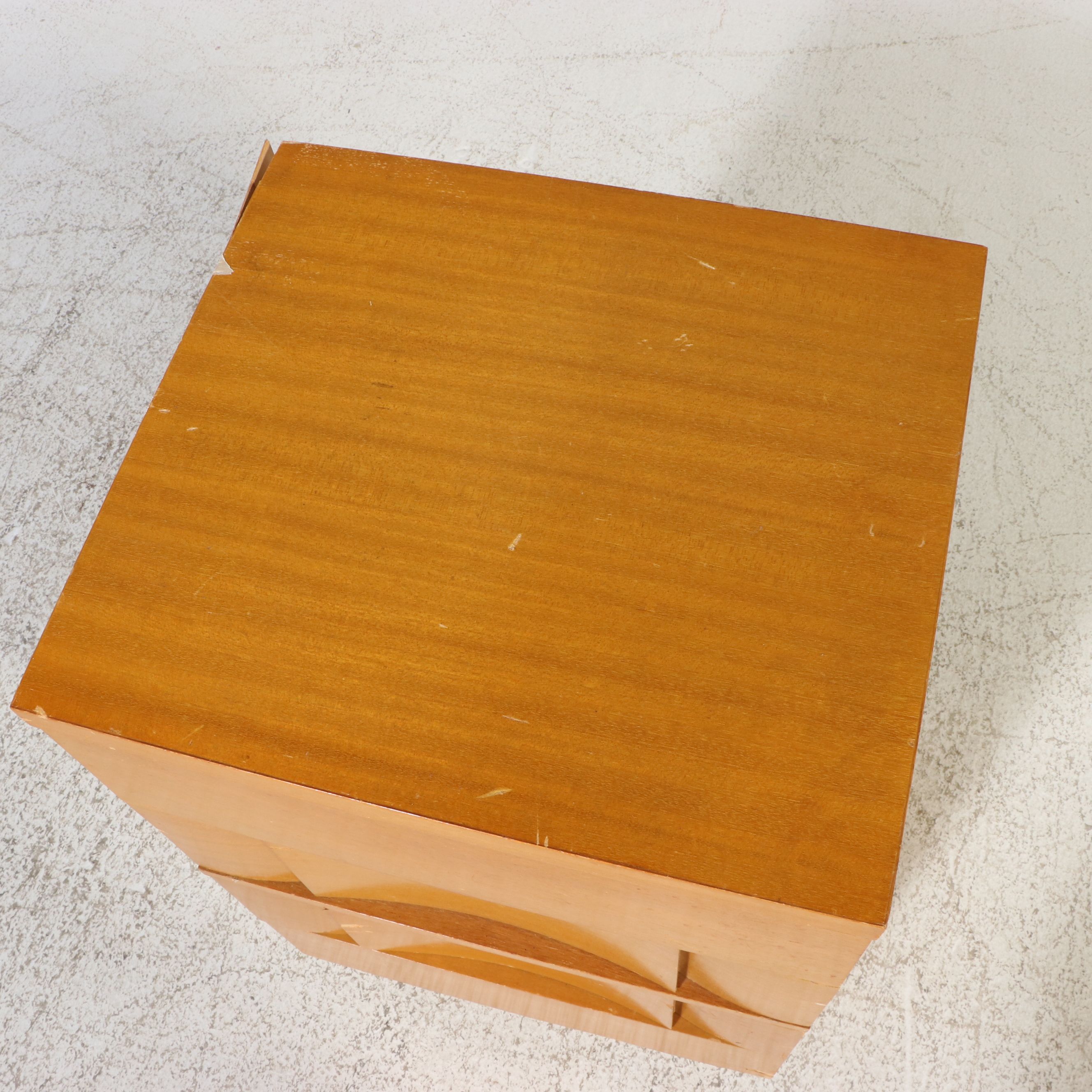 Pair of Mid Century Modern Sculpted Front Nightstands