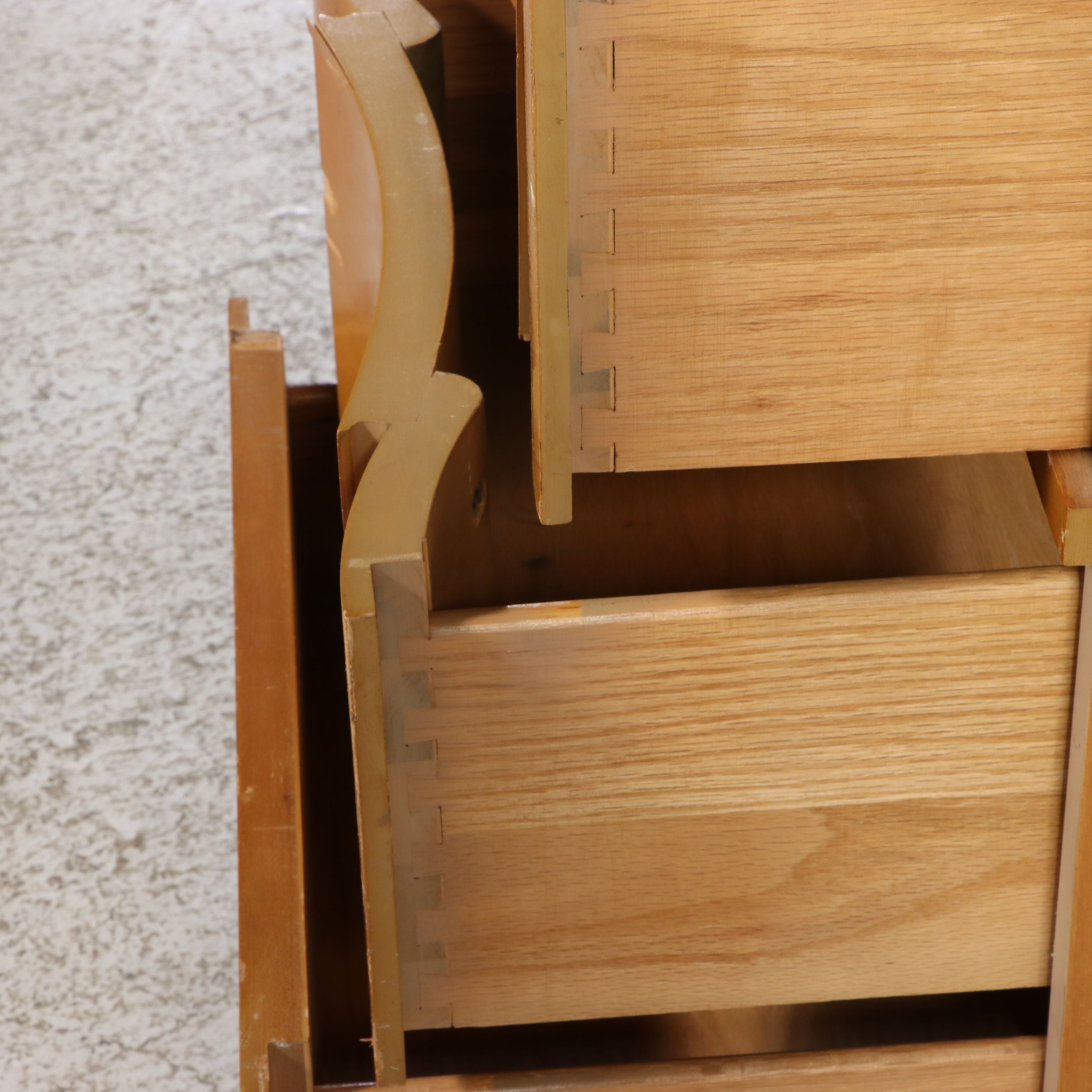 Pair of Mid Century Modern Sculpted Front Nightstands