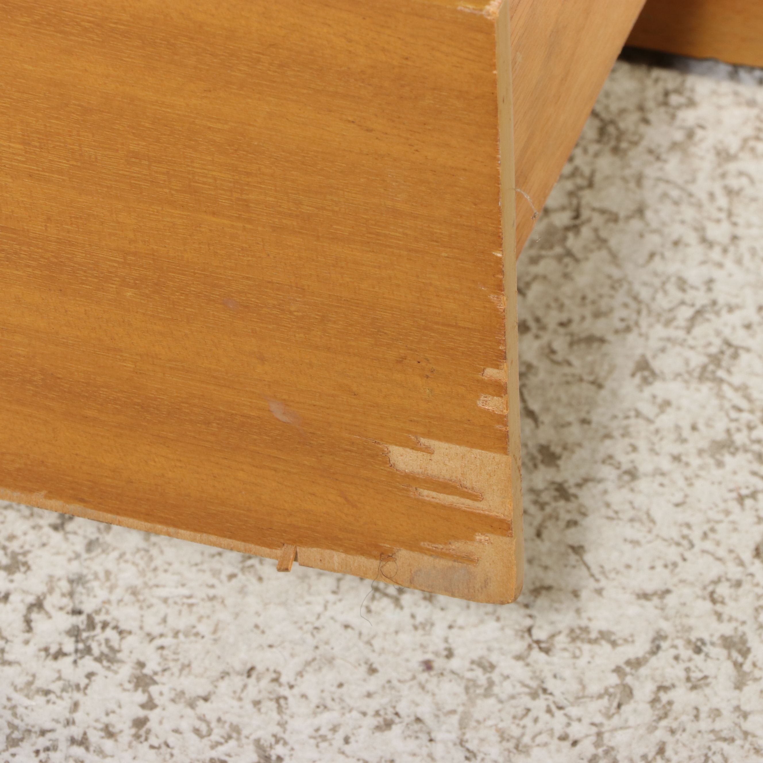 Pair of Mid Century Modern Sculpted Front Nightstands