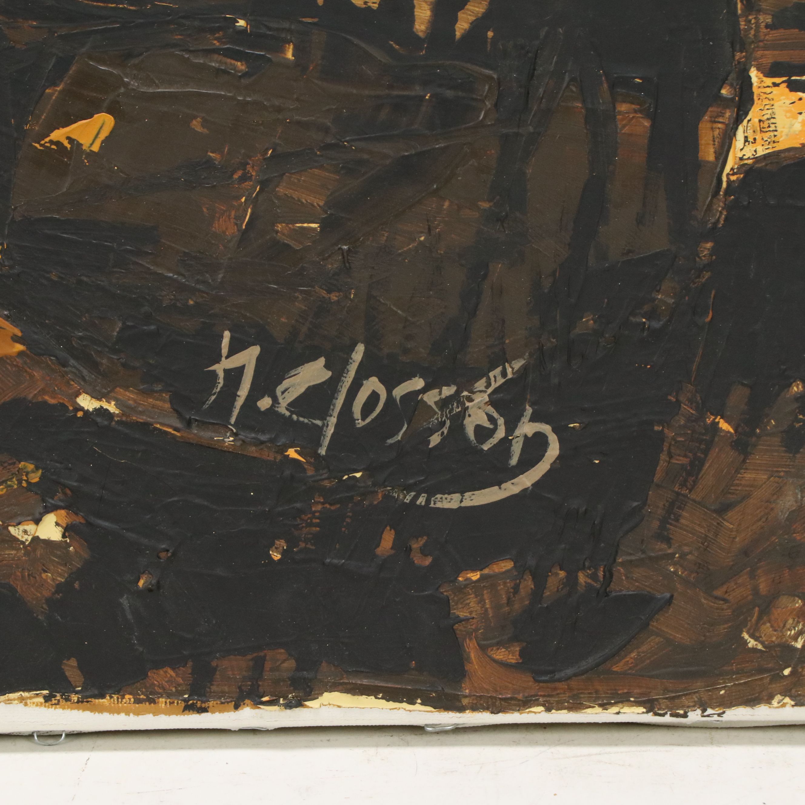 Nanci Blair Closson Abstracted Impasto Oil Painting of Forest, Late 20th Century