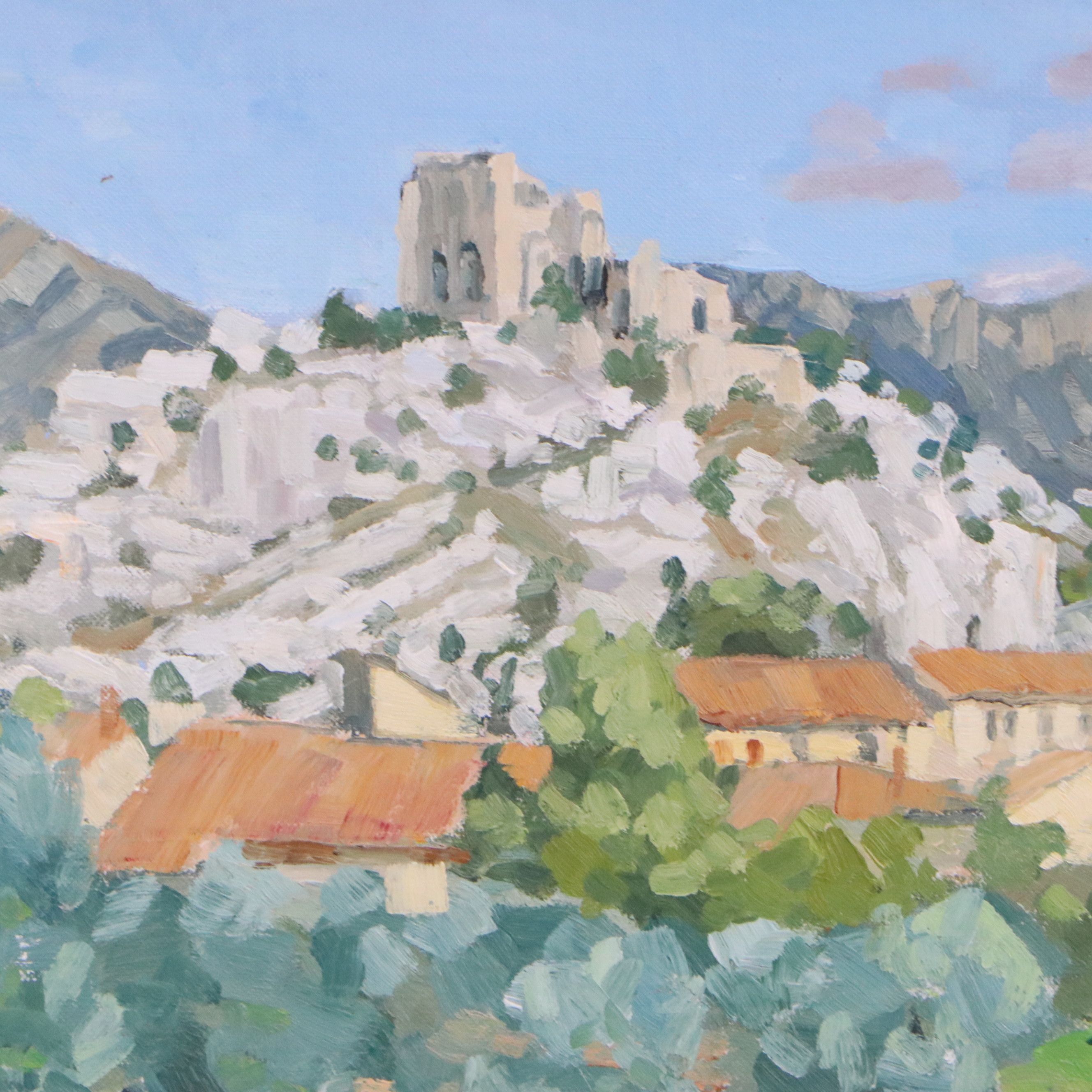 Mediterranean Landscape Oil Painting, Late 20th Century