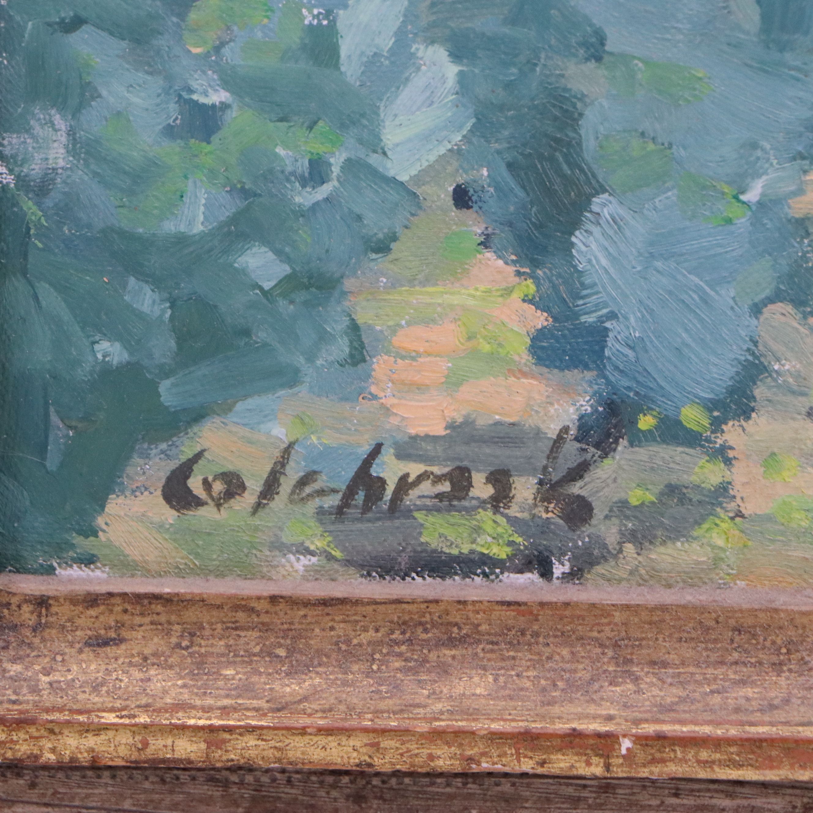 Mediterranean Landscape Oil Painting, Late 20th Century