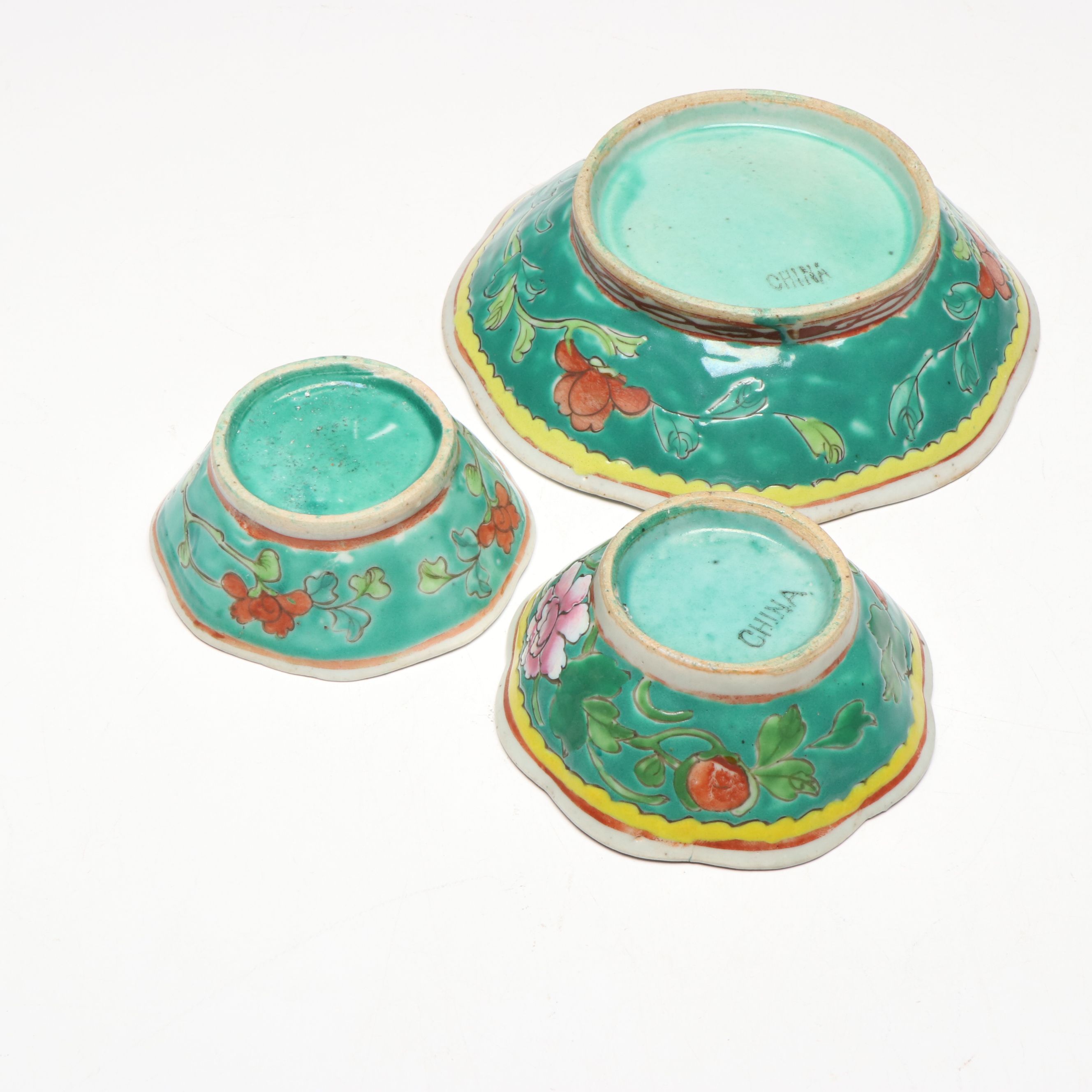 Chinese Famille Verte Porcelain Bowls