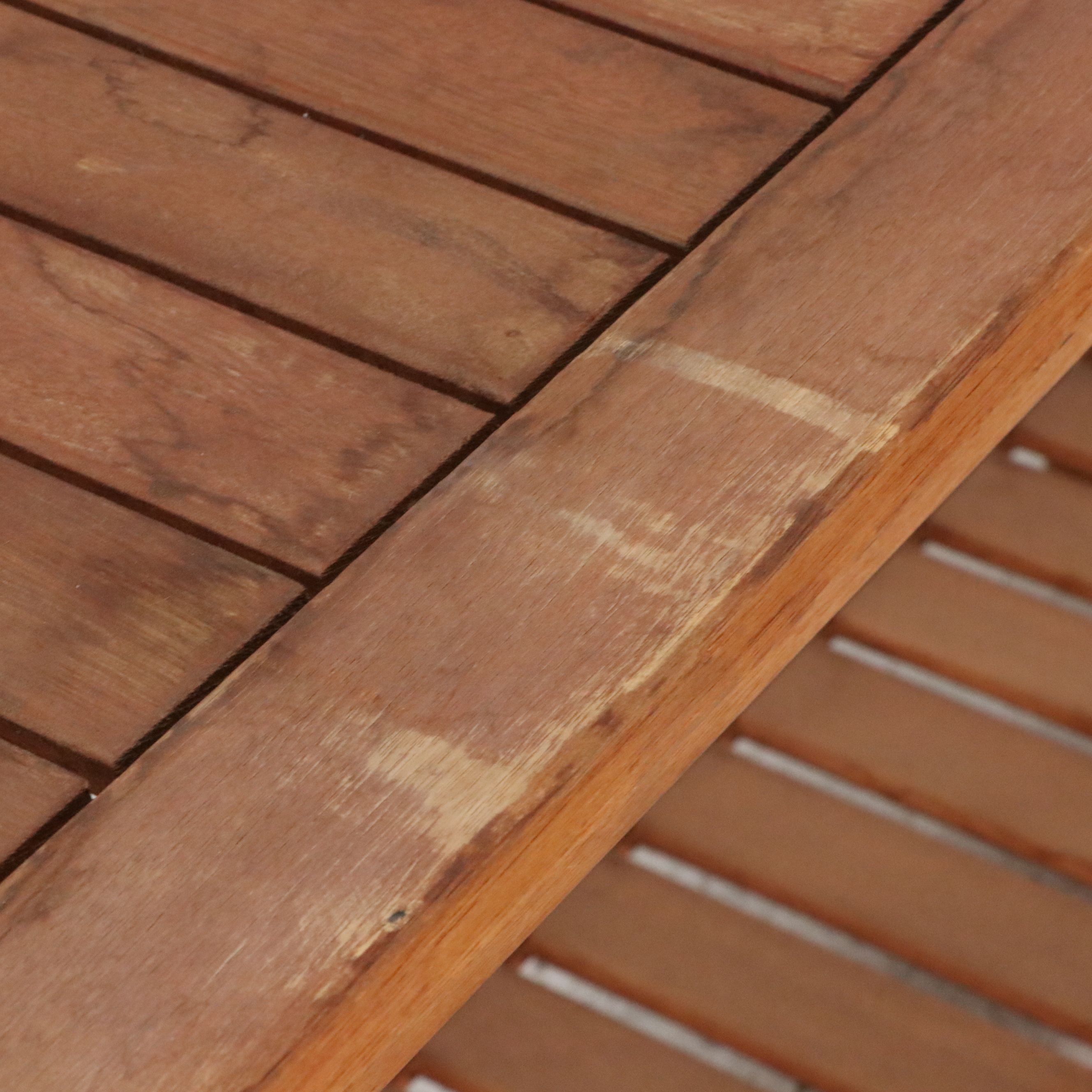 Contemporary Slatted Teak Console Table, 21st Century