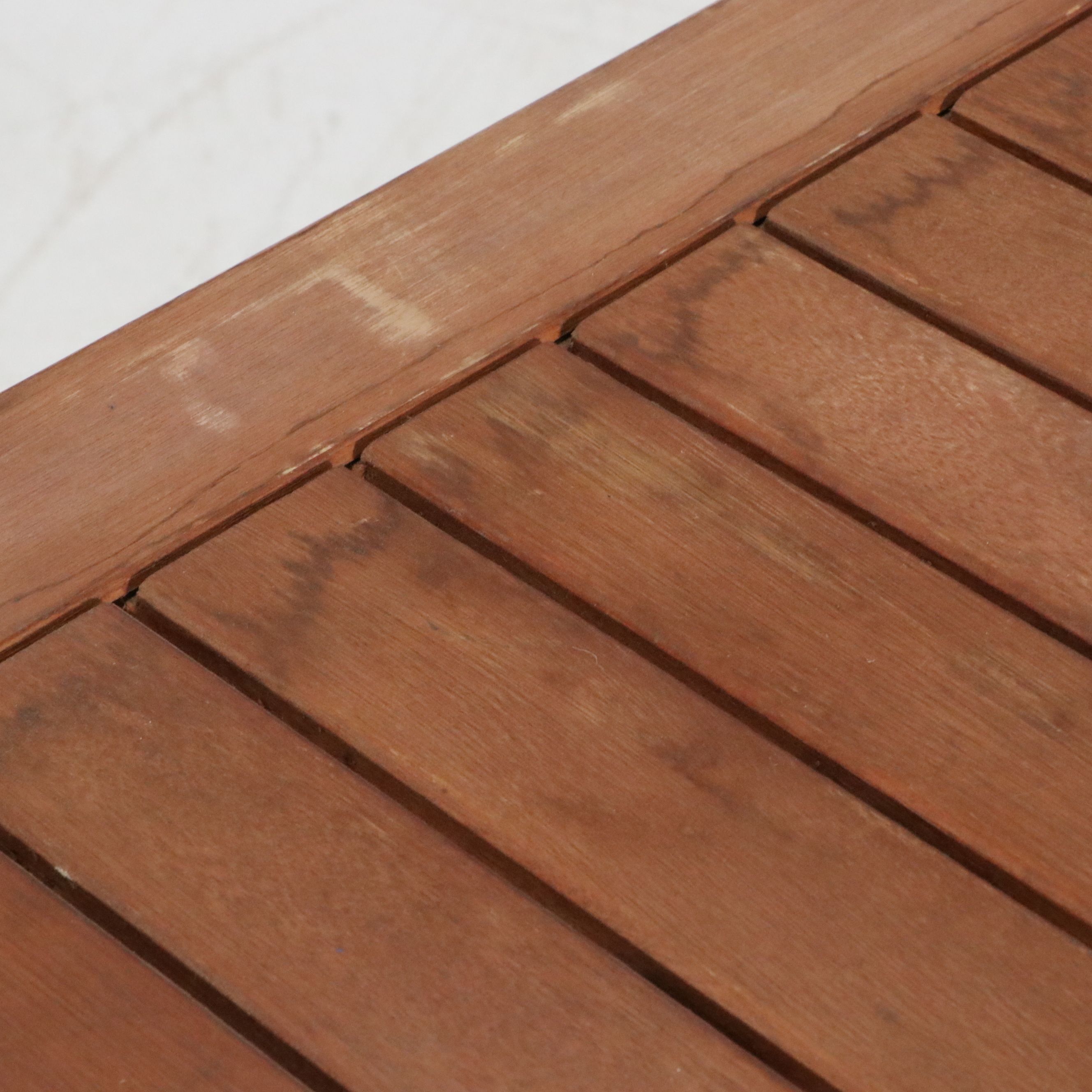 Contemporary Slatted Teak Console Table, 21st Century