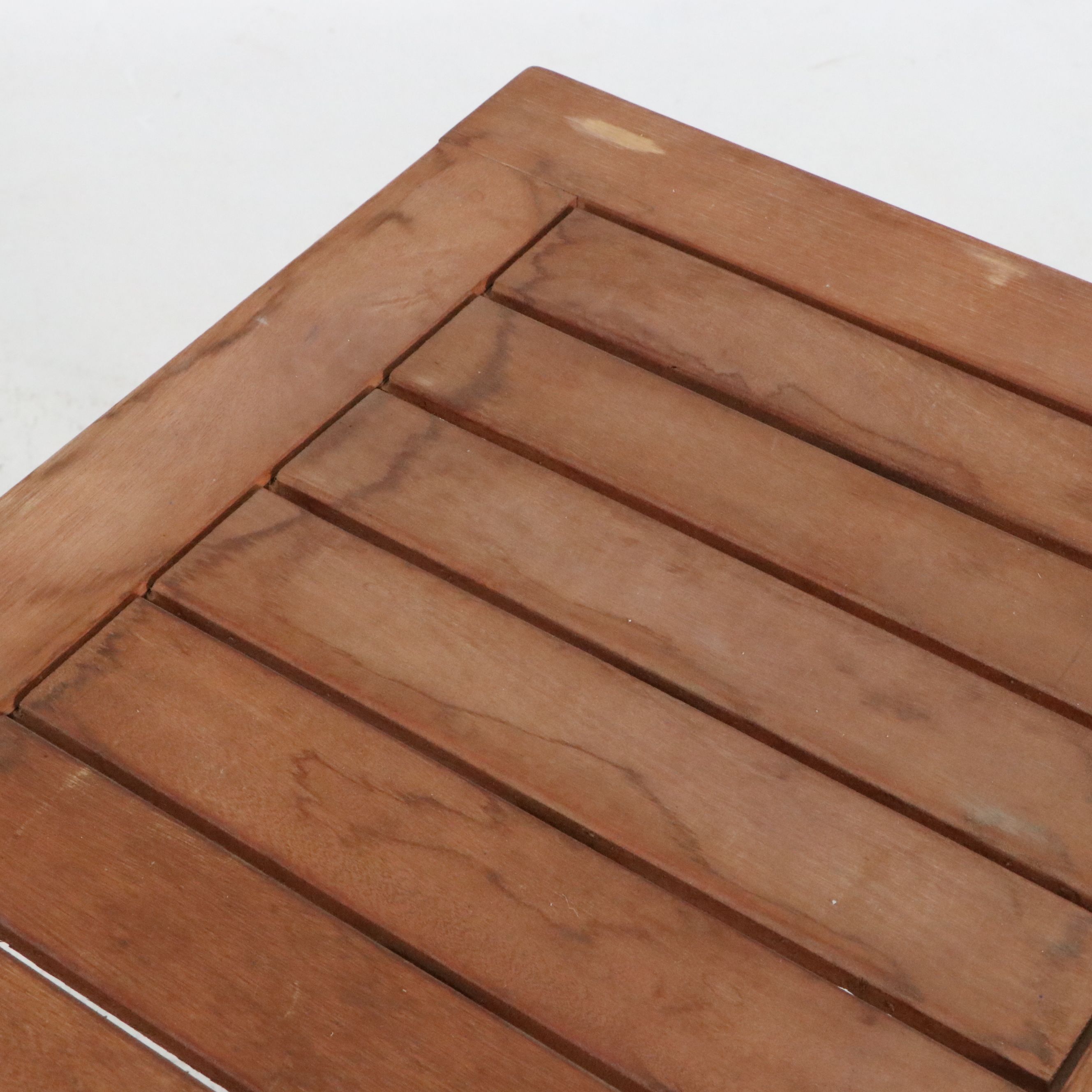 Contemporary Slatted Teak Console Table, 21st Century